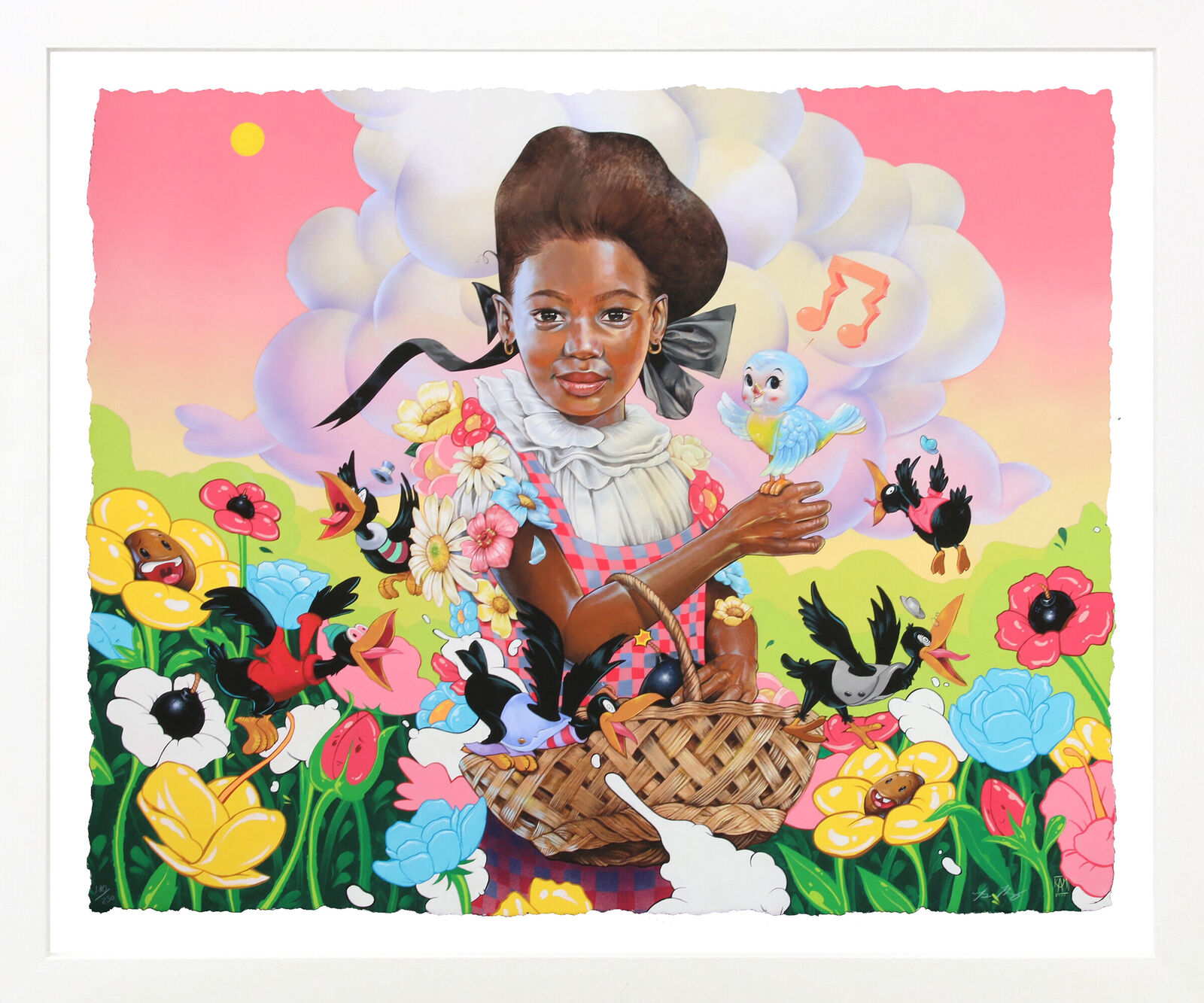 Artwork by Kayla Mahaffey, Head in the Clouds (framed hand signed giclee), Made of Giclee On Paper 