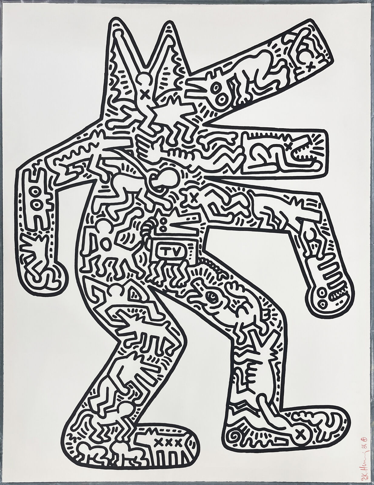 Artwork by Keith Haring, DOG (L. 48-49), Made of Lithograph 