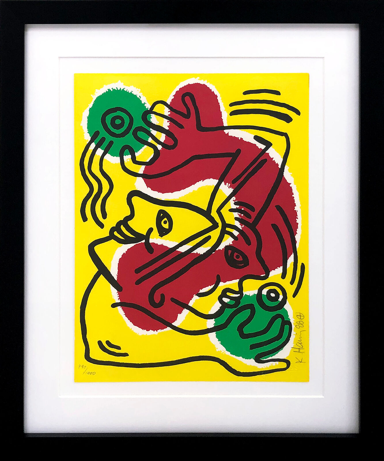 International Volunteer Day (hand signed) by Keith Haring, 1988