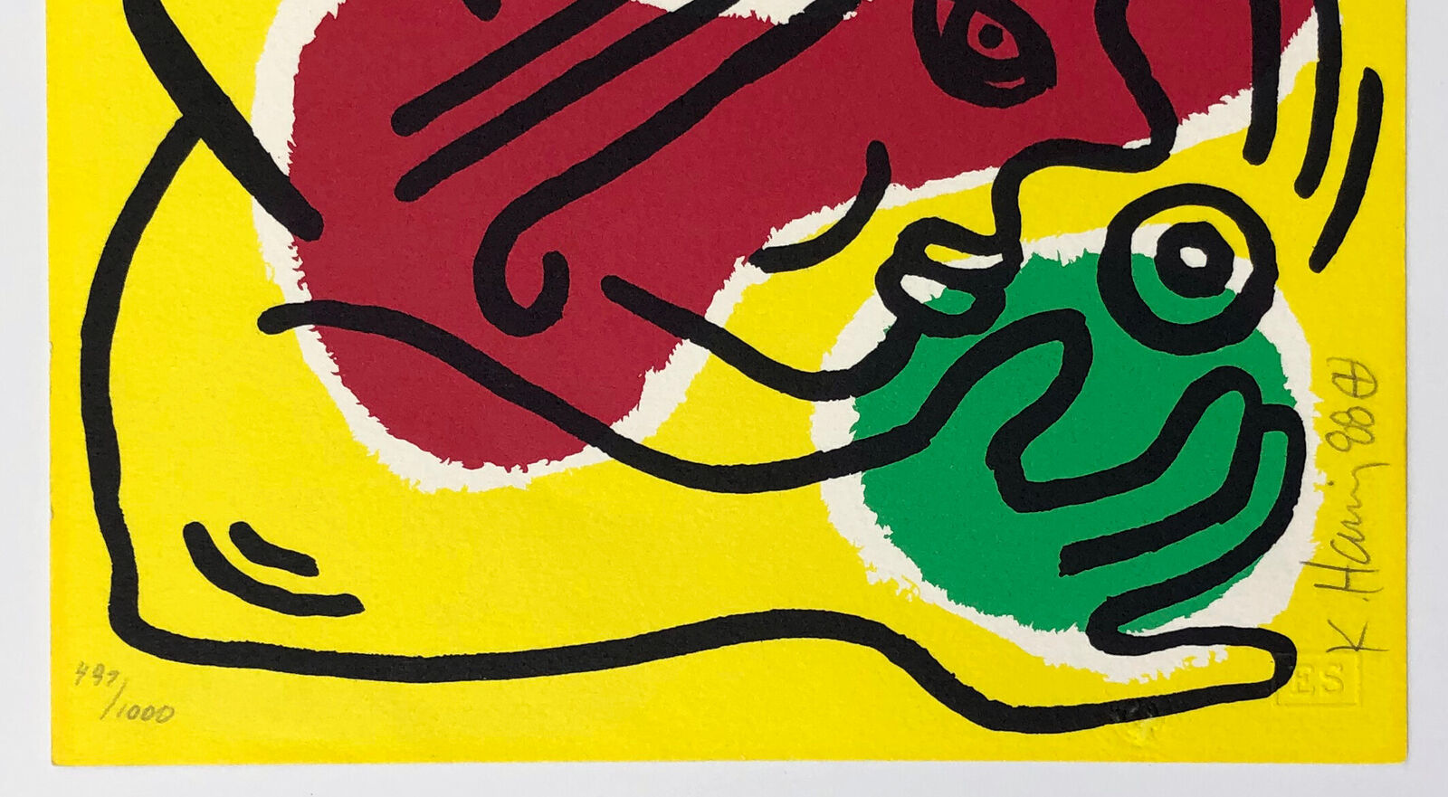 Artwork by Keith Haring, International Volunteer Day (hand signed), Made of Lithograph 