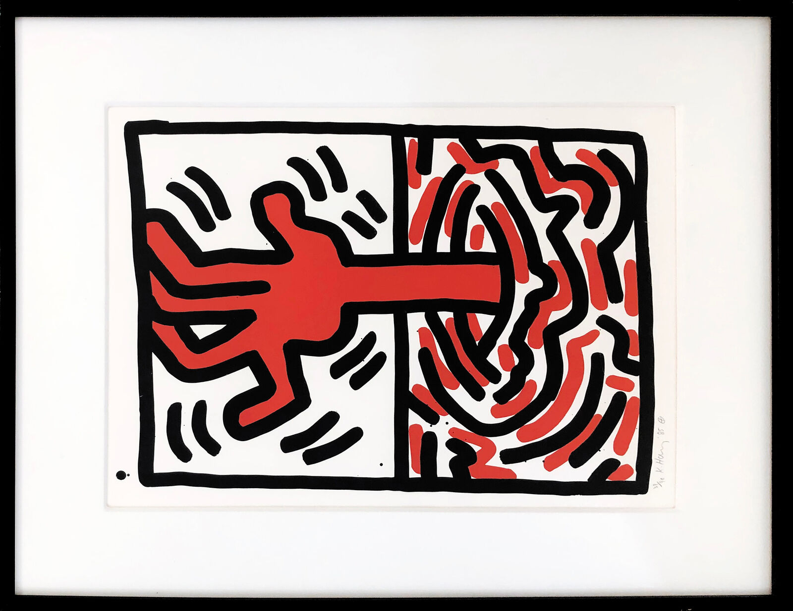 Artwork by Keith Haring, Ludo, Plate 5 (Hand signed Lithograph), Made of Lithograph 