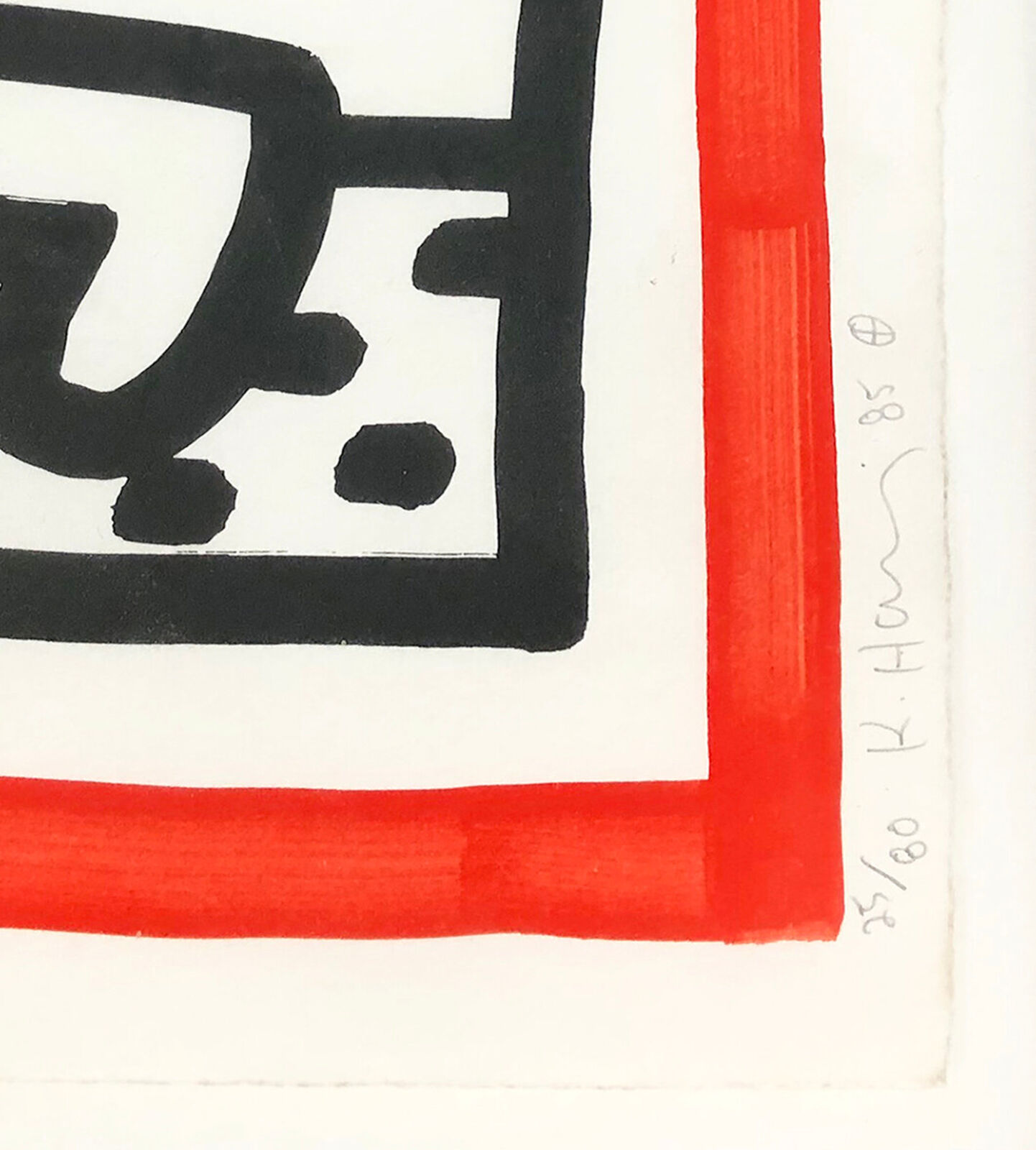 Artwork by Keith Haring, ONE PLATE (FROM THREE LITHOGRAPHS SUITE), Made of Lithograph 