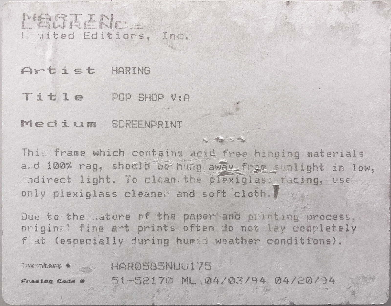 Artwork by Keith Haring, POP SHOP V (1), Made of Screen Print 