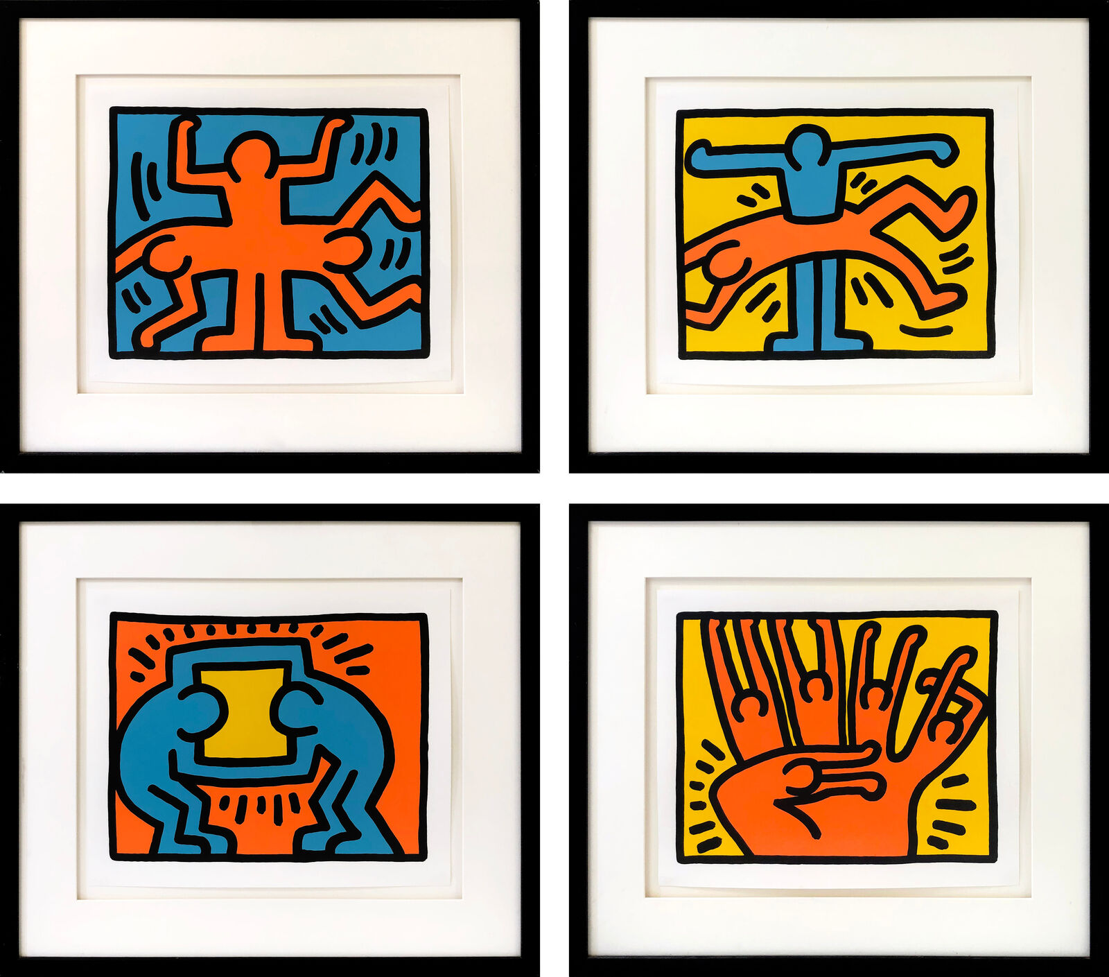 Pop Shop VI (complete set of 4 screen prints) by Keith Haring, 1989