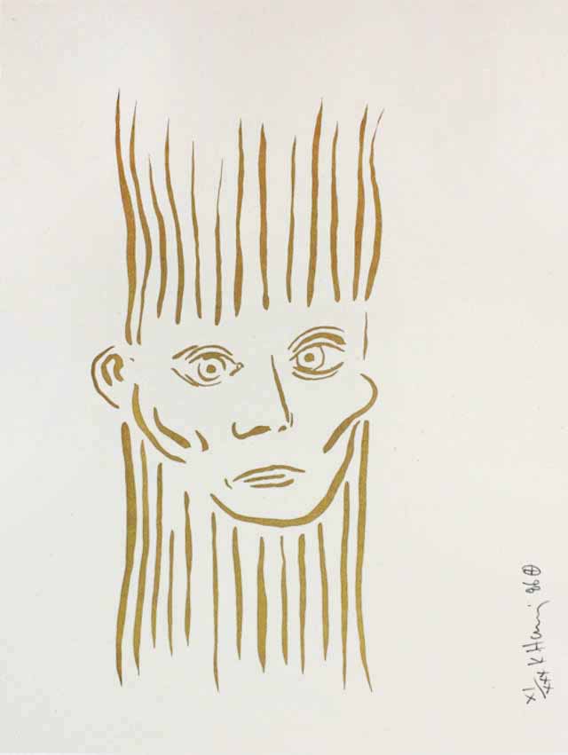 Artwork by Keith Haring, Portrait of Joseph Beuys (Deluxe Edition), Made of Screenprint on Canvas 