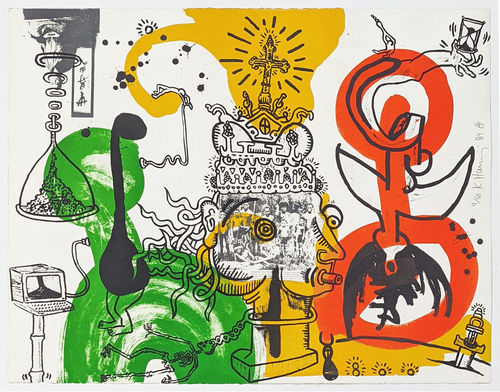Artwork by Keith Haring, THE KING, Made of Lithograph 
