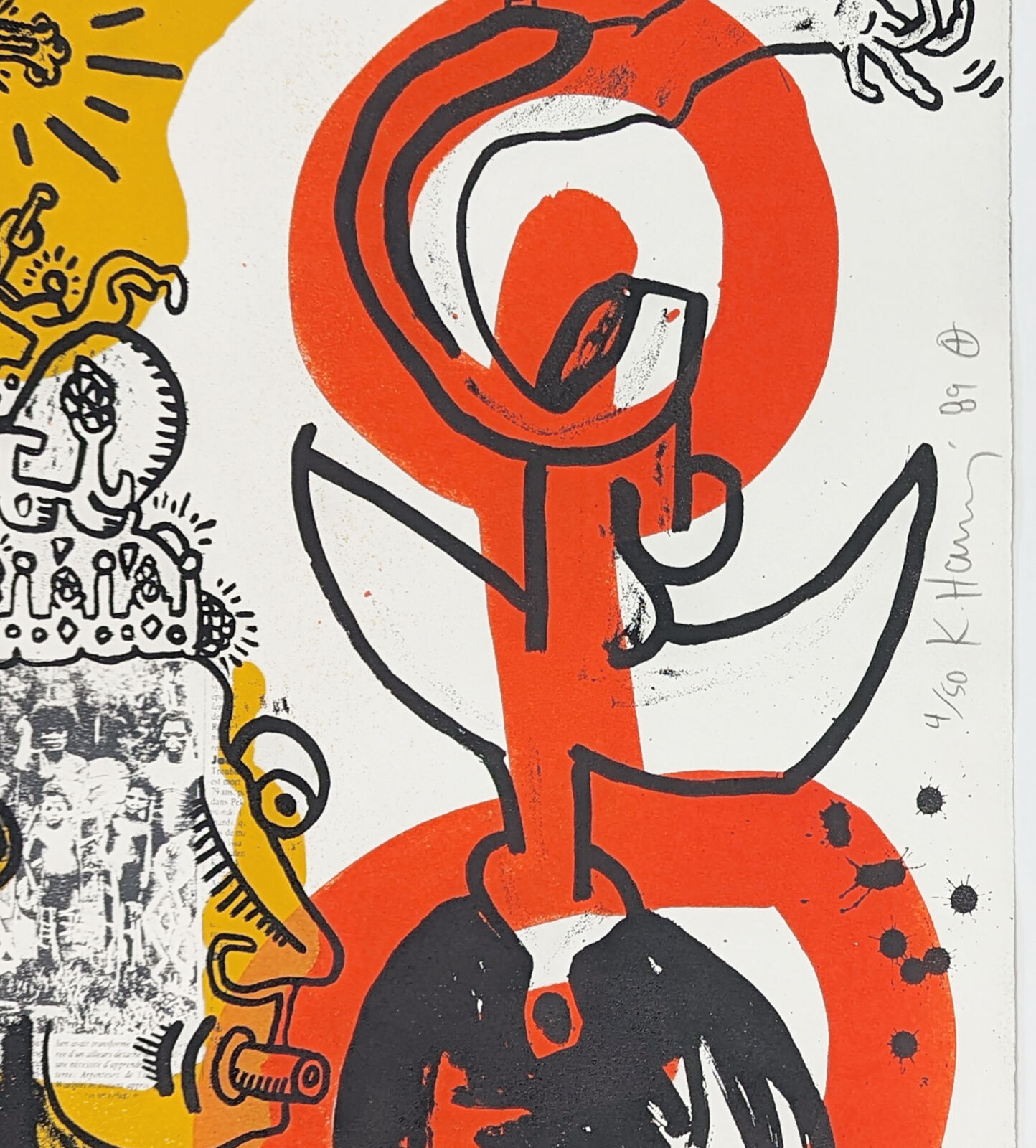 Artwork by Keith Haring, THE KING, Made of Lithograph 