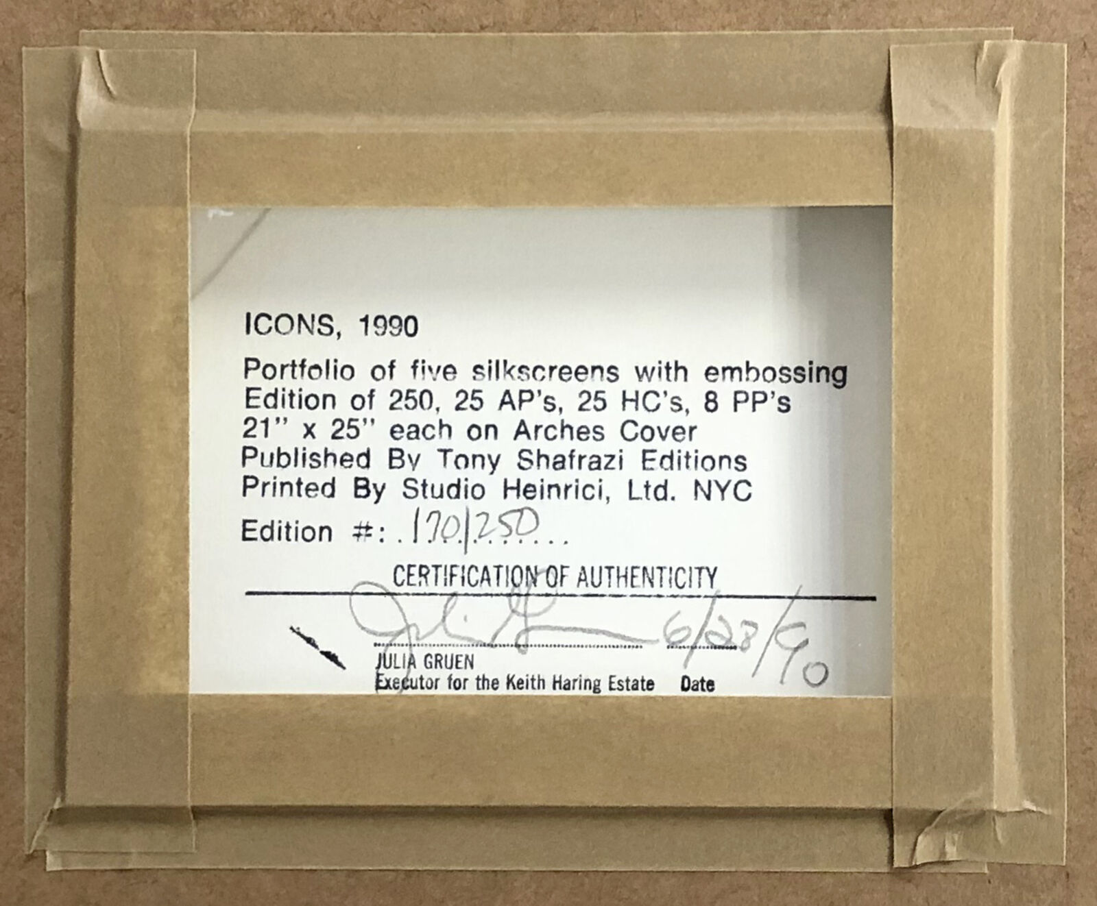 Artwork by Keith Haring, THREE EYES (FROM ICON SERIES), Made of Screen Print 