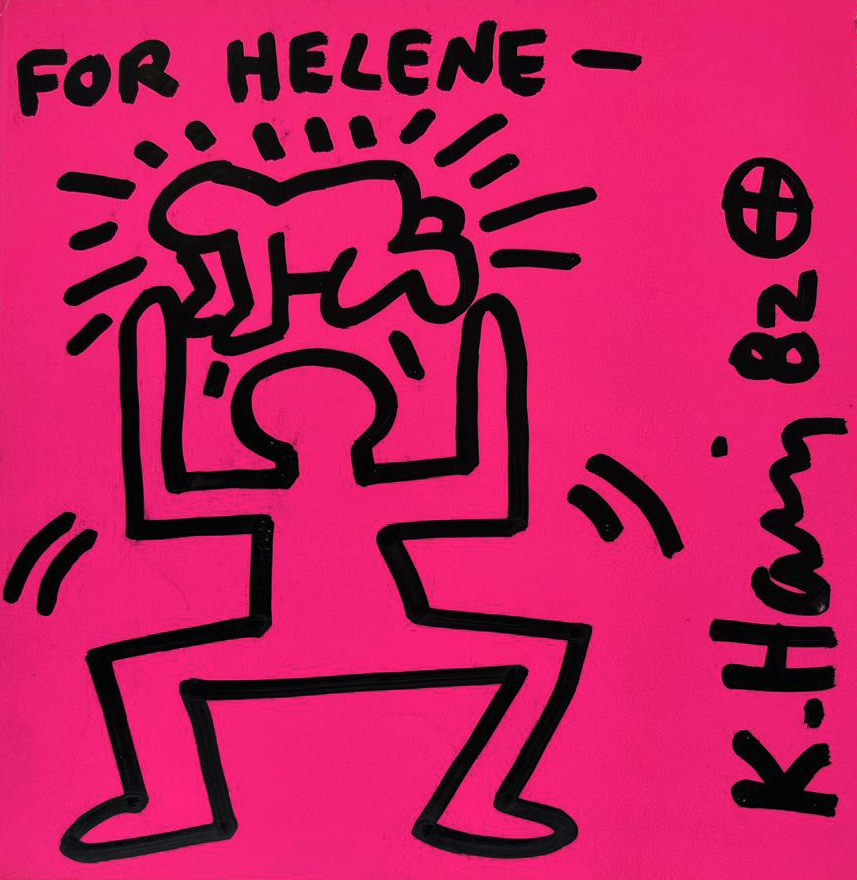 Untitled Drawing “For Helene” by Keith Haring, 1982