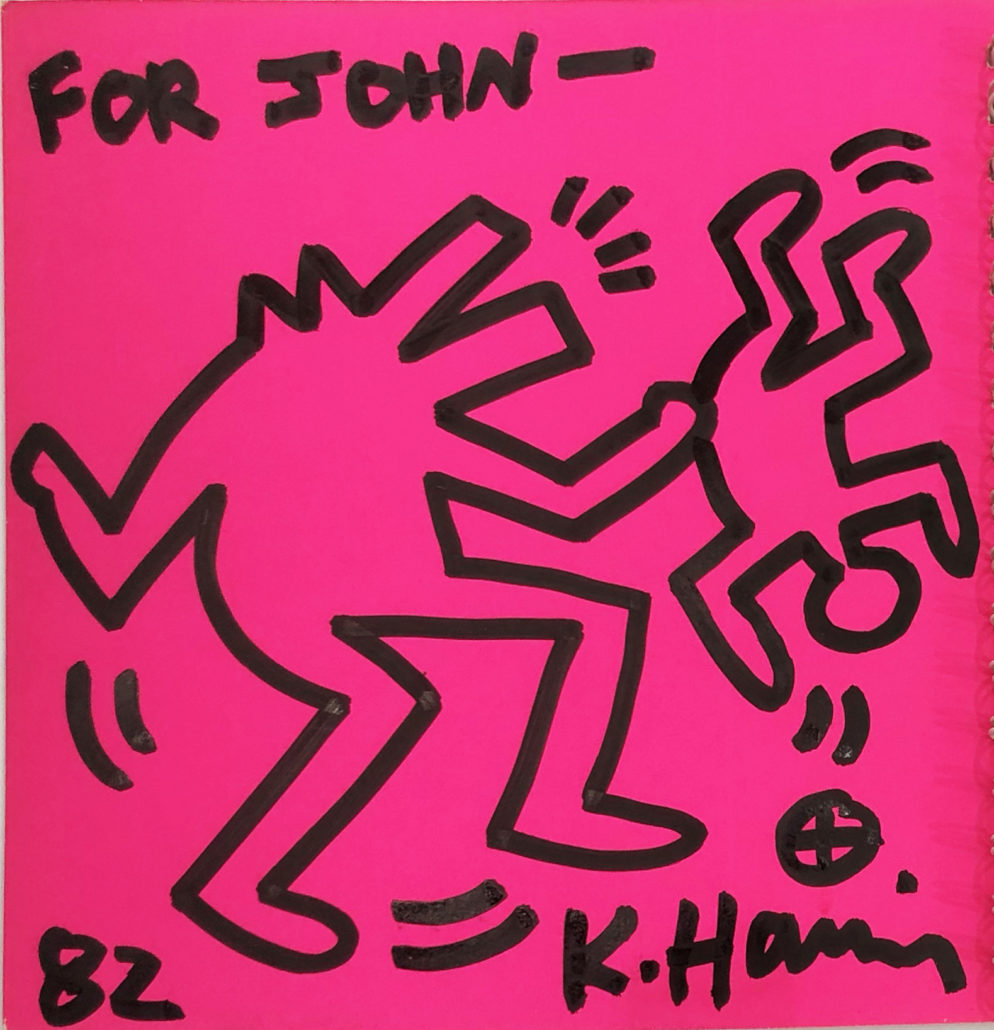 Untitled Drawing “For John” by Keith Haring, 1982