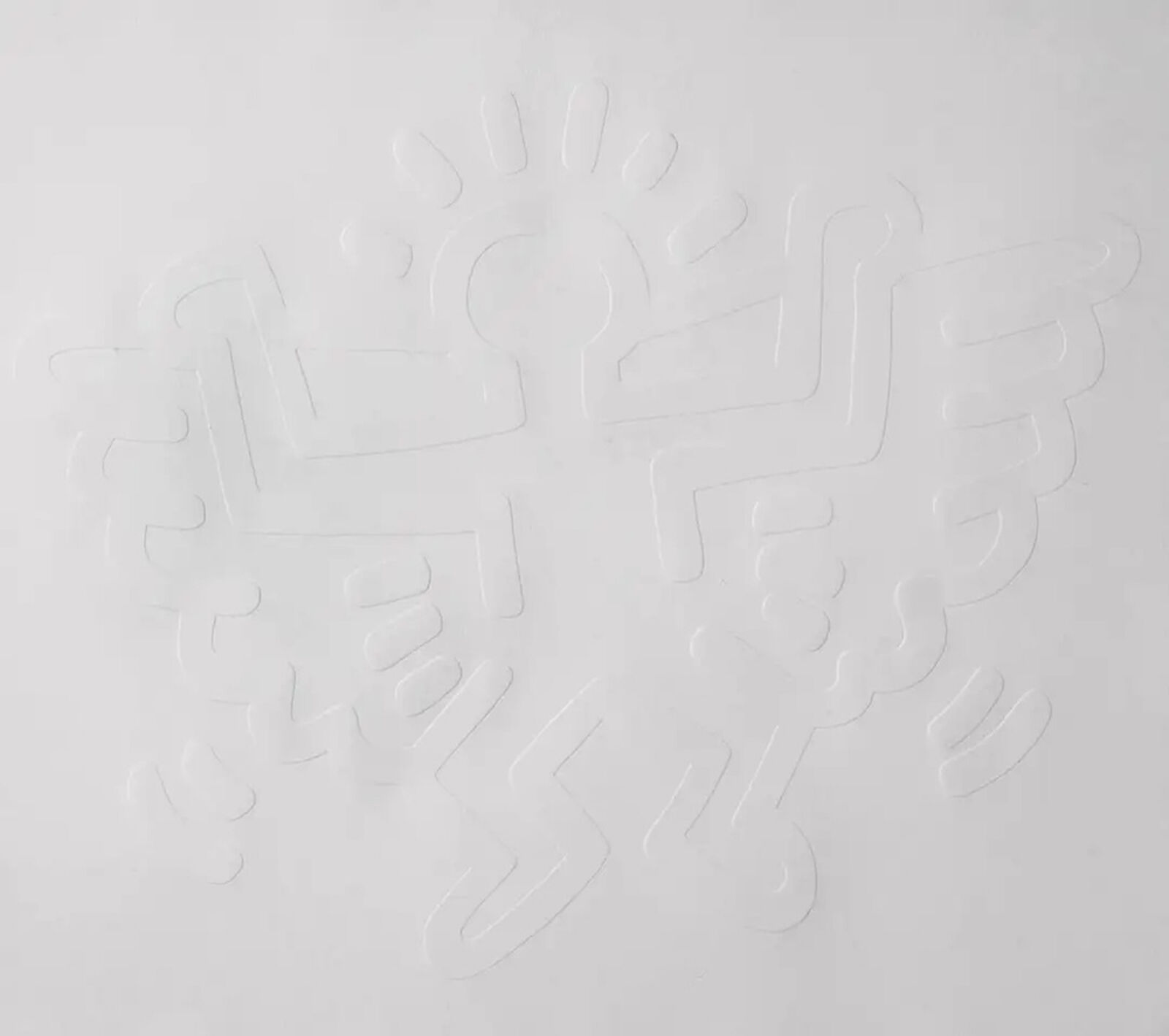 Artwork by Keith Haring, WHITE ICONS (COMPLETE SERIES OF 5), Made of Embossing On Arches Cover Paper 