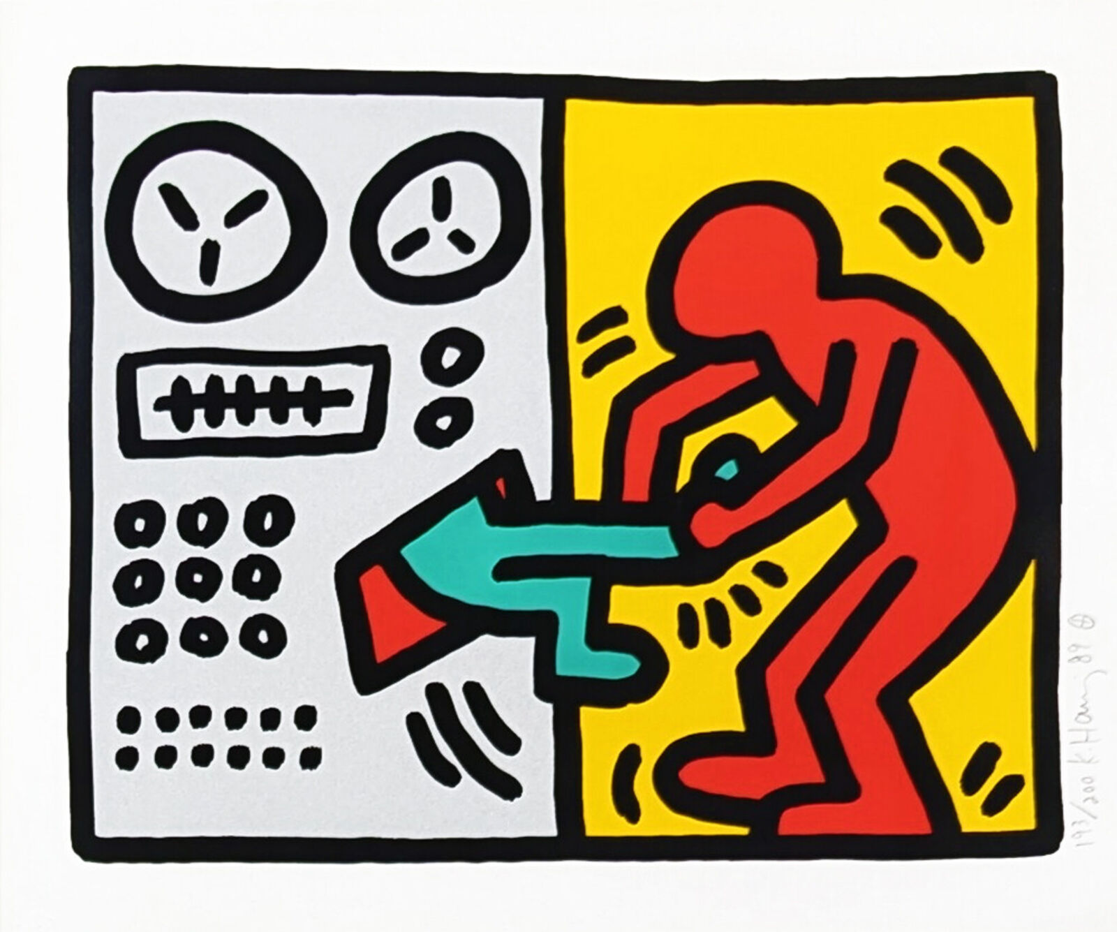 Artwork by Keith Haring, Pop Shop III (1), hand signed screen print, Made of Screen Print 