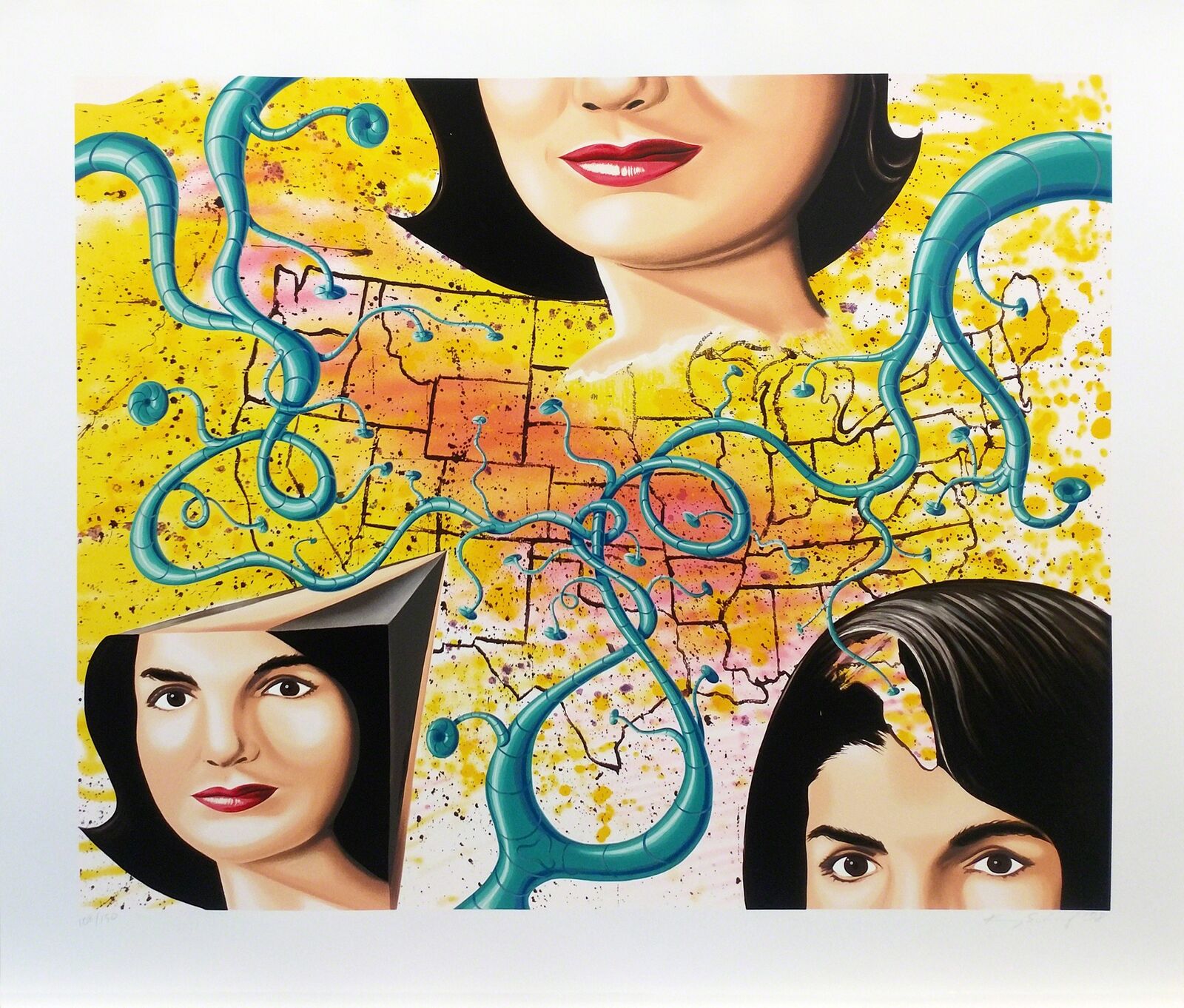 THE 3 FACES OF JACKIE THE AMERICAN by Kenny Scharf, 1997