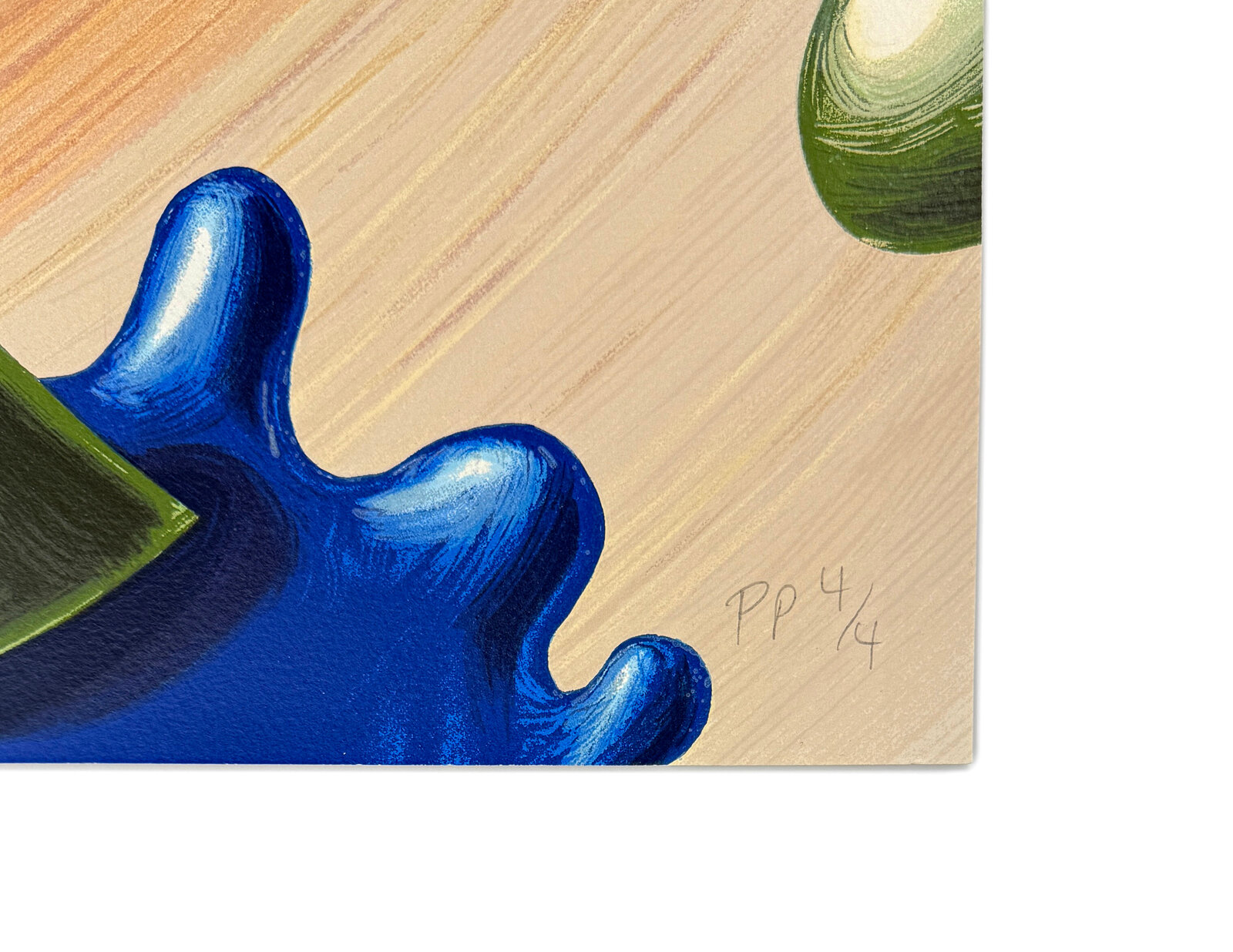 A surreal composition of organic forms and abstract shapes in a dreamlike landscape.