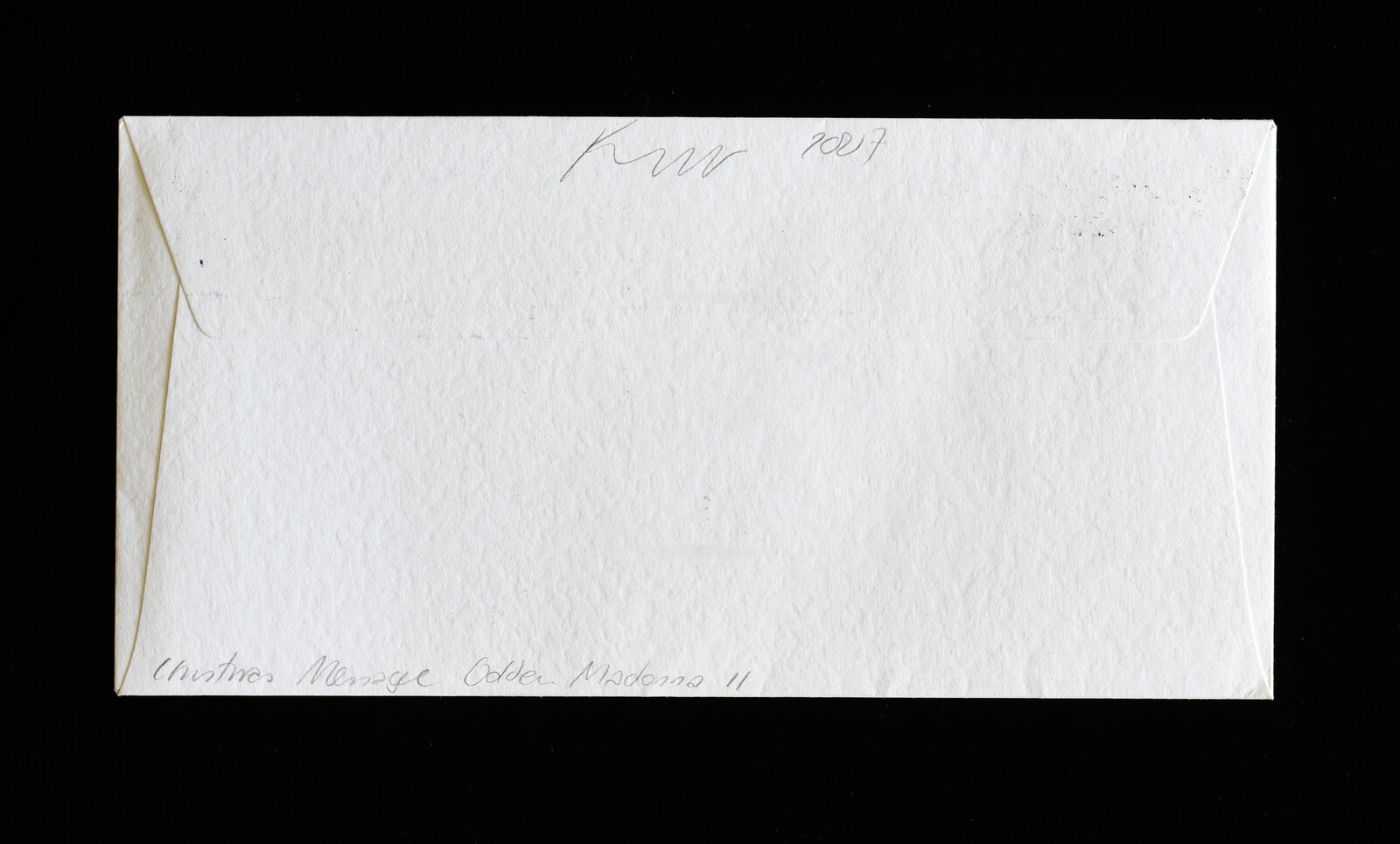 Artwork by Kim Rugg, Christmas Message - Golden Madonna 2, Made of Stamps on Envelope 