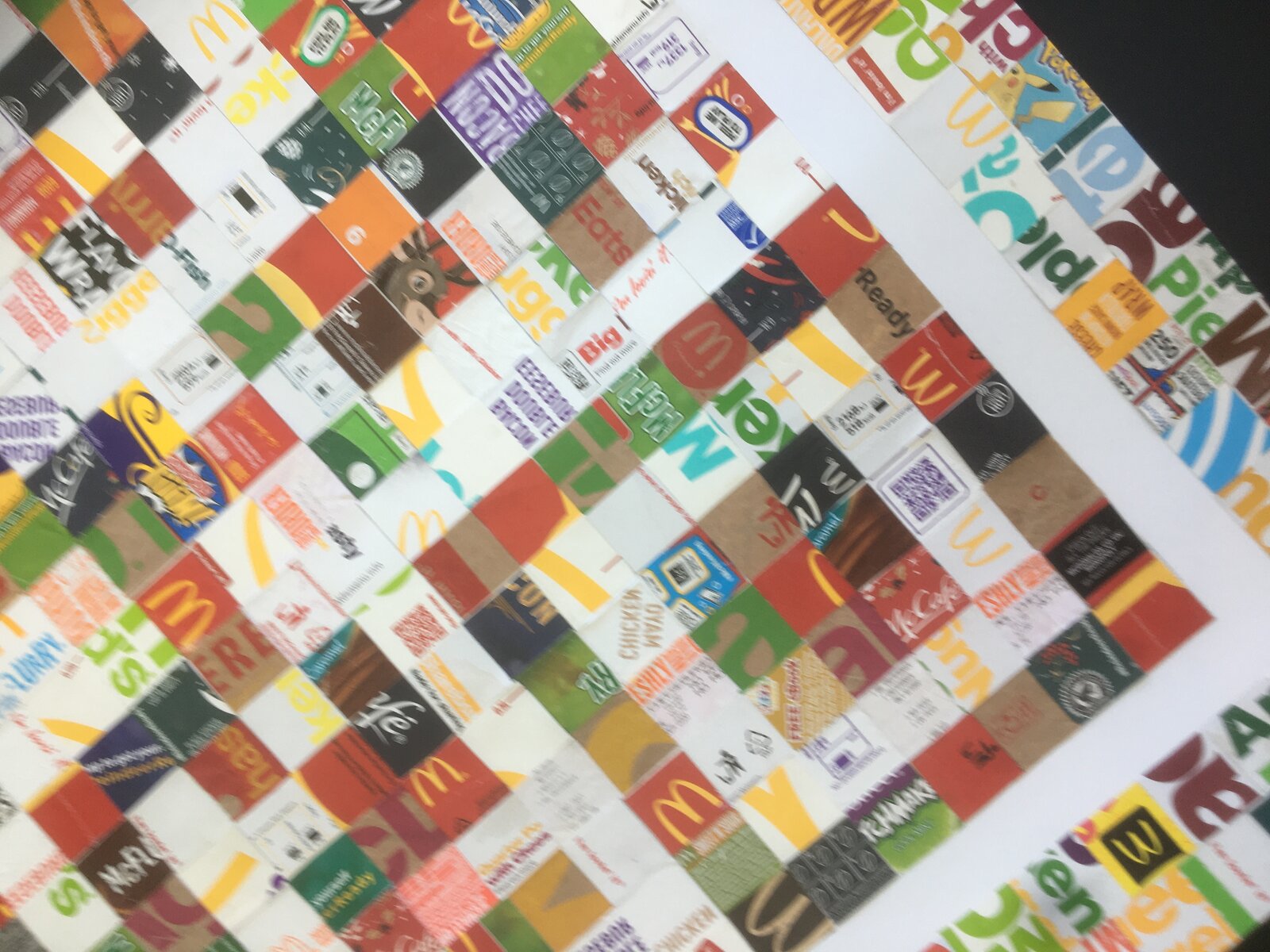 Artwork by Kim Rugg, I'm Lovin It, Made of Litter on paper 