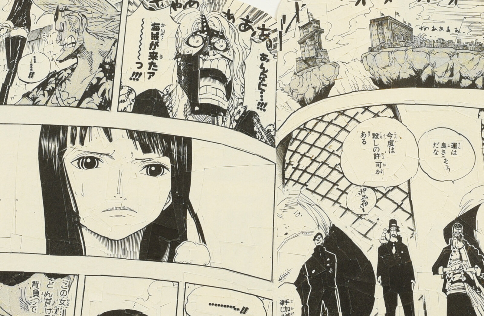 Artwork by Kim Rugg, One Piece, Made of Reconfigured comic book 