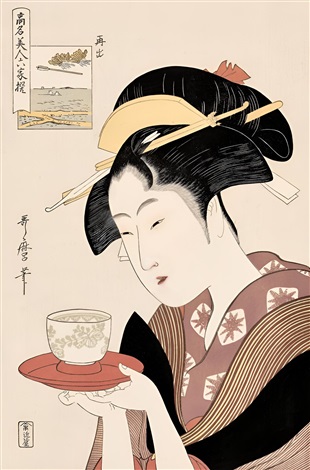 Okita of Naniwaya by Kitagawa Utamaro, null