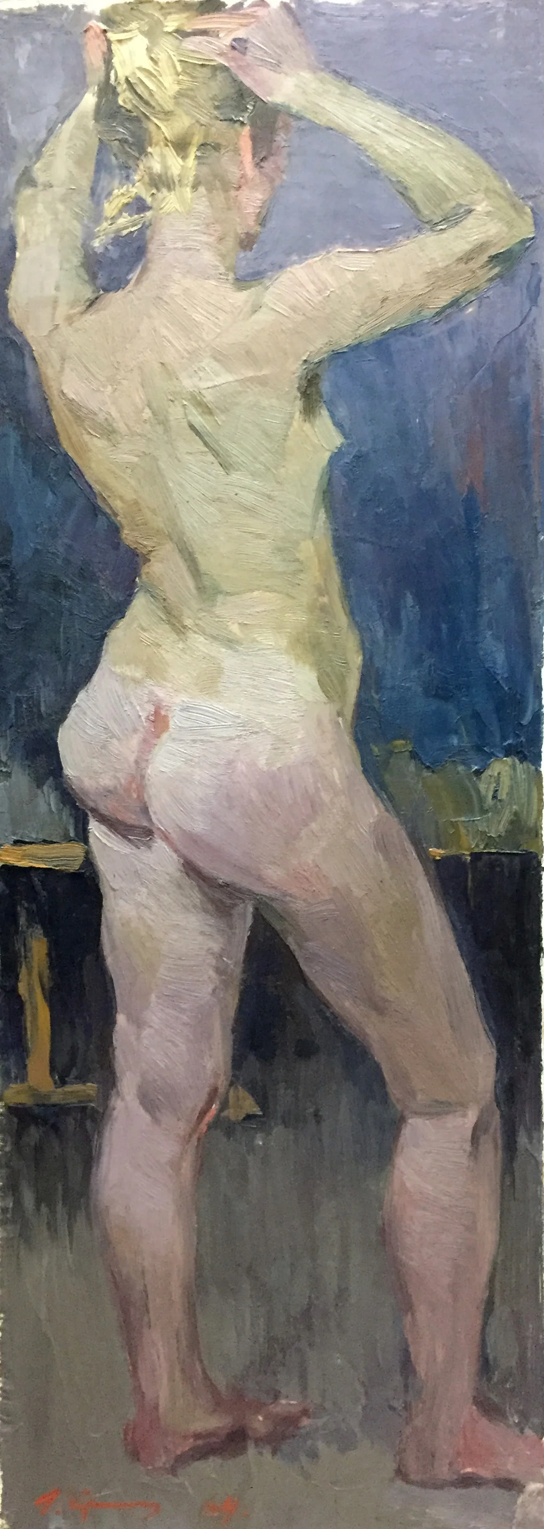 Artwork by Krichevsky Gregory, Nude, Made of Oil, Plywood 