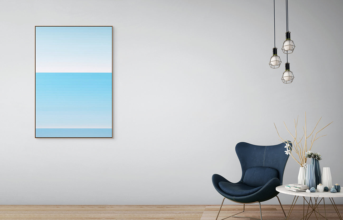 A blue and white lined paper on a white background.