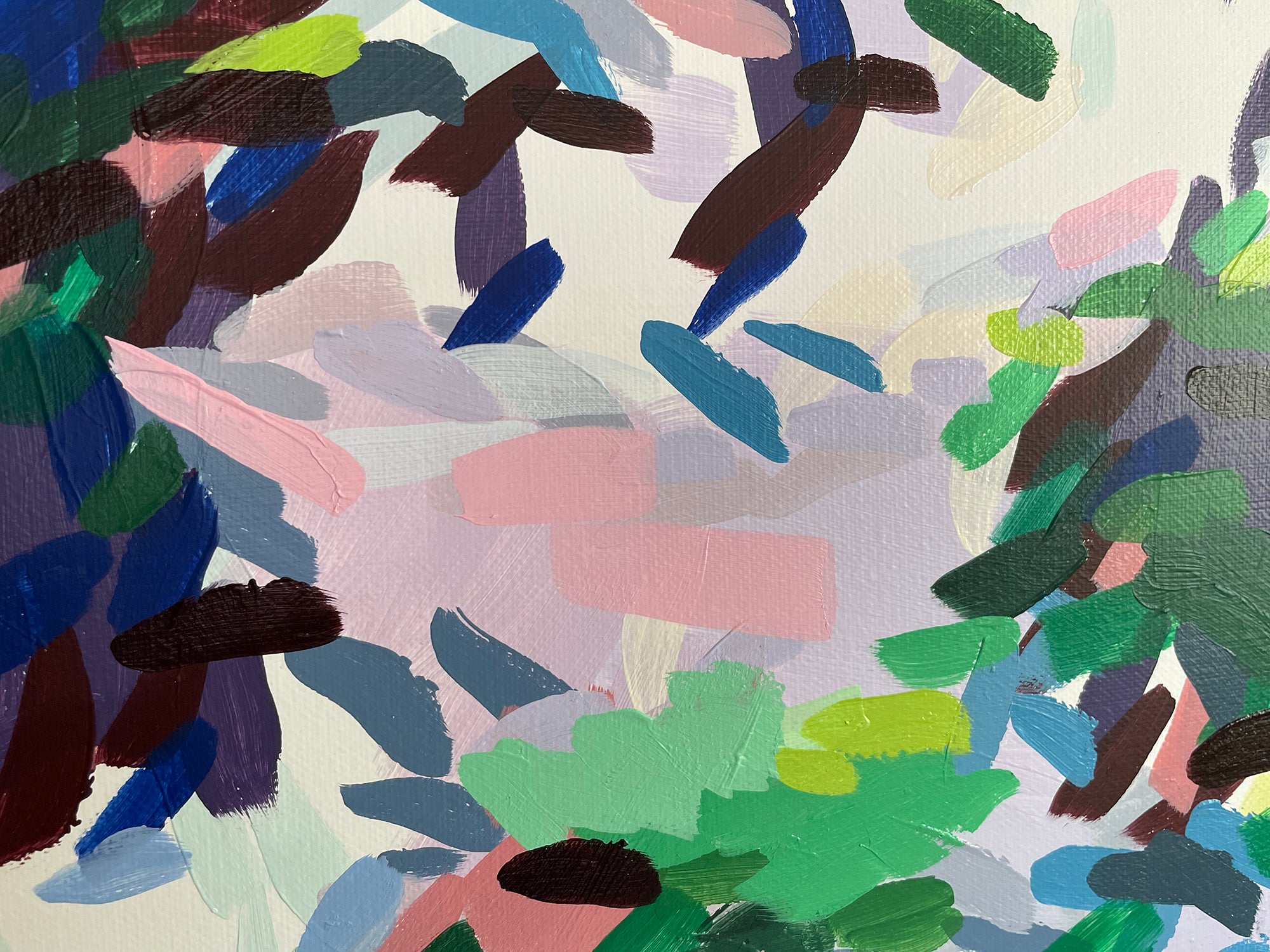 A painting of a tree with lots of leaves on it.