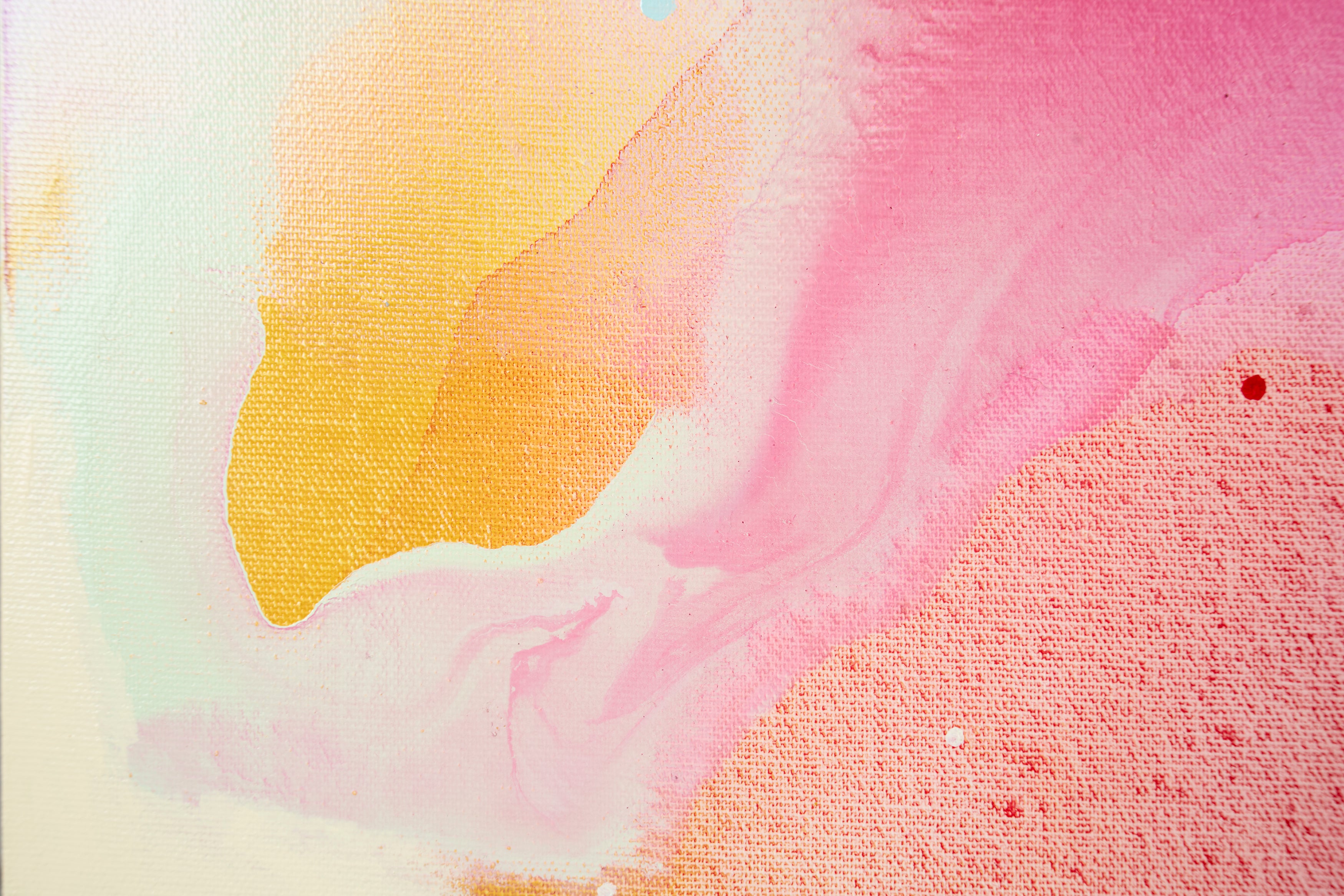 A colorful abstract painting on a white background.