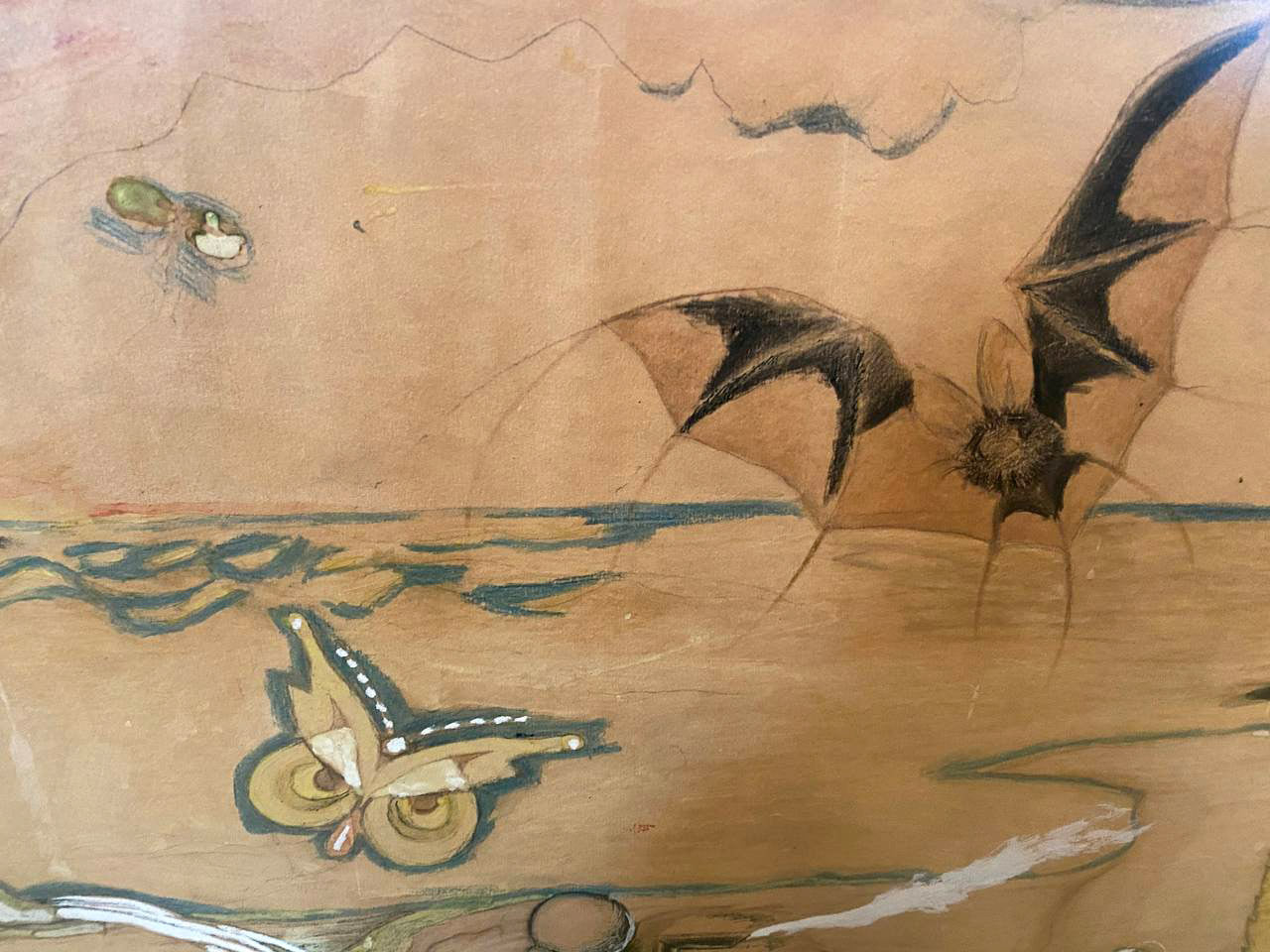 Artwork by Mikhail Larionov, Hell, Made of Mixed Media, Paper 