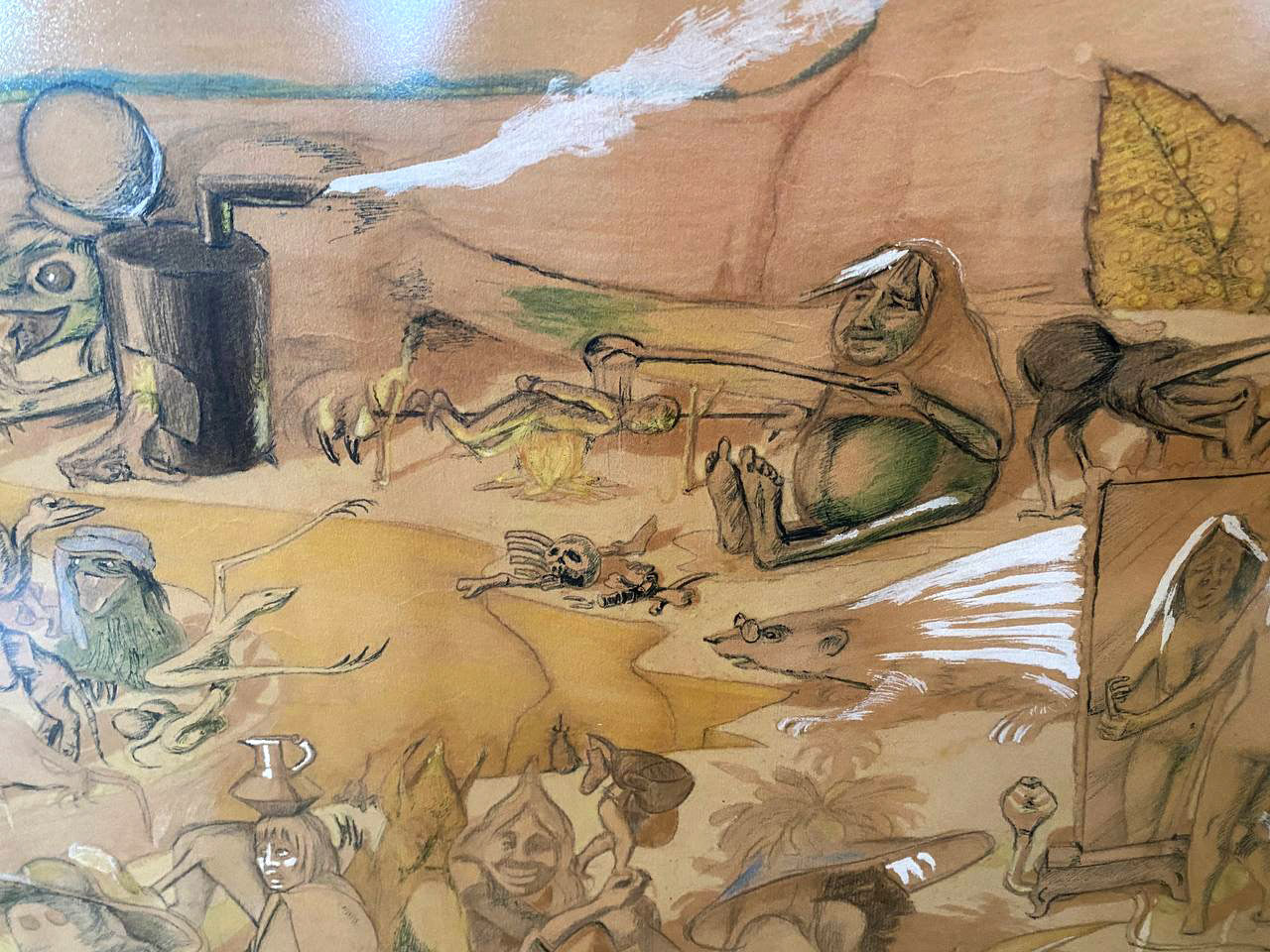 Artwork by Mikhail Larionov, Hell, Made of Mixed Media, Paper 