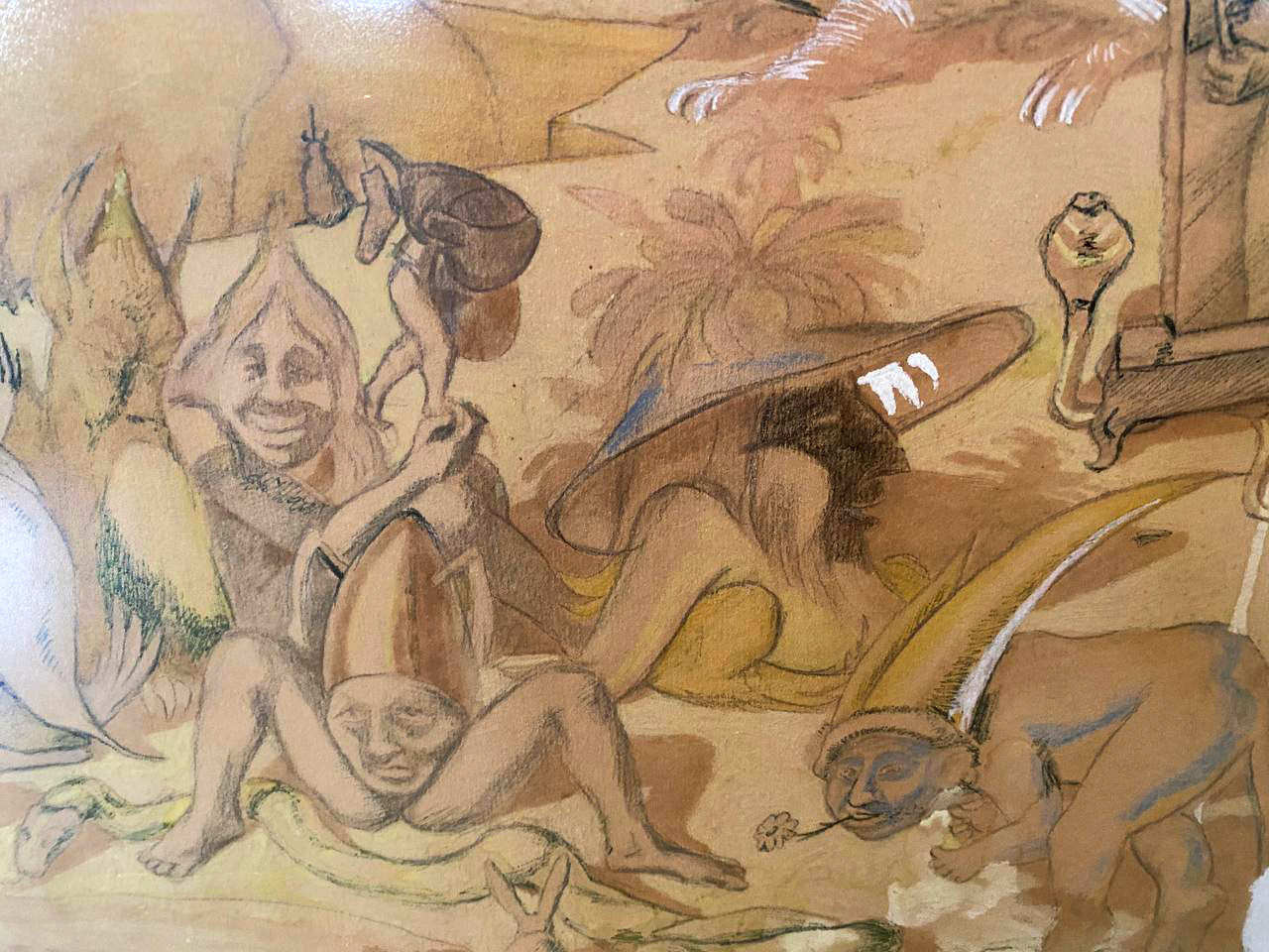 Artwork by Mikhail Larionov, Hell, Made of Mixed Media, Paper 