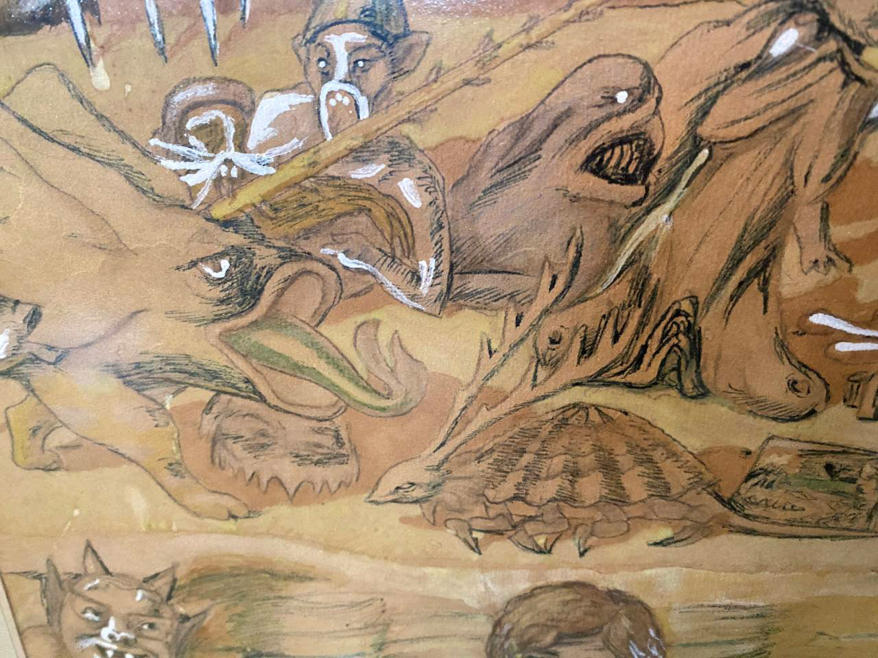 Artwork by Mikhail Larionov, Hell, Made of Mixed Media, Paper 