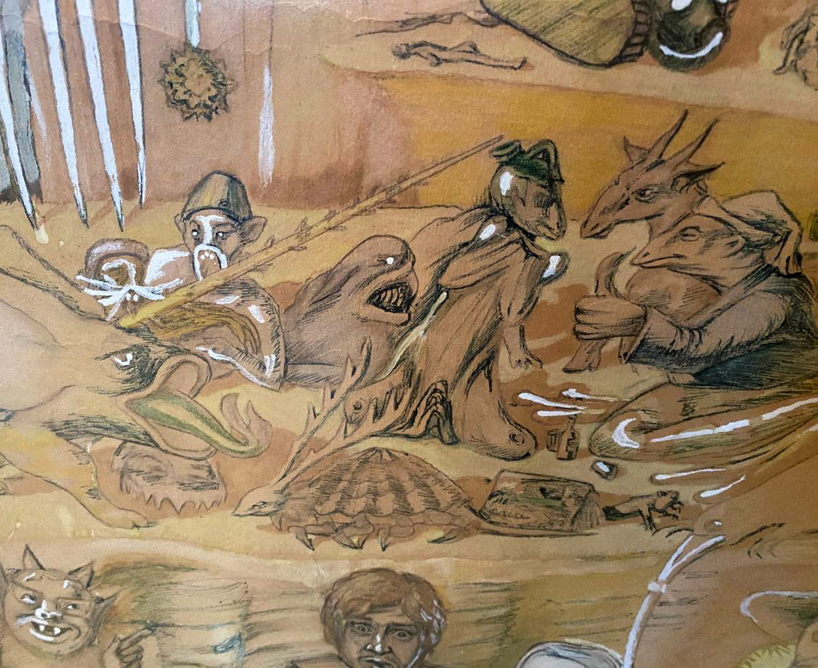 Artwork by Mikhail Larionov, Hell, Made of Mixed Media, Paper 