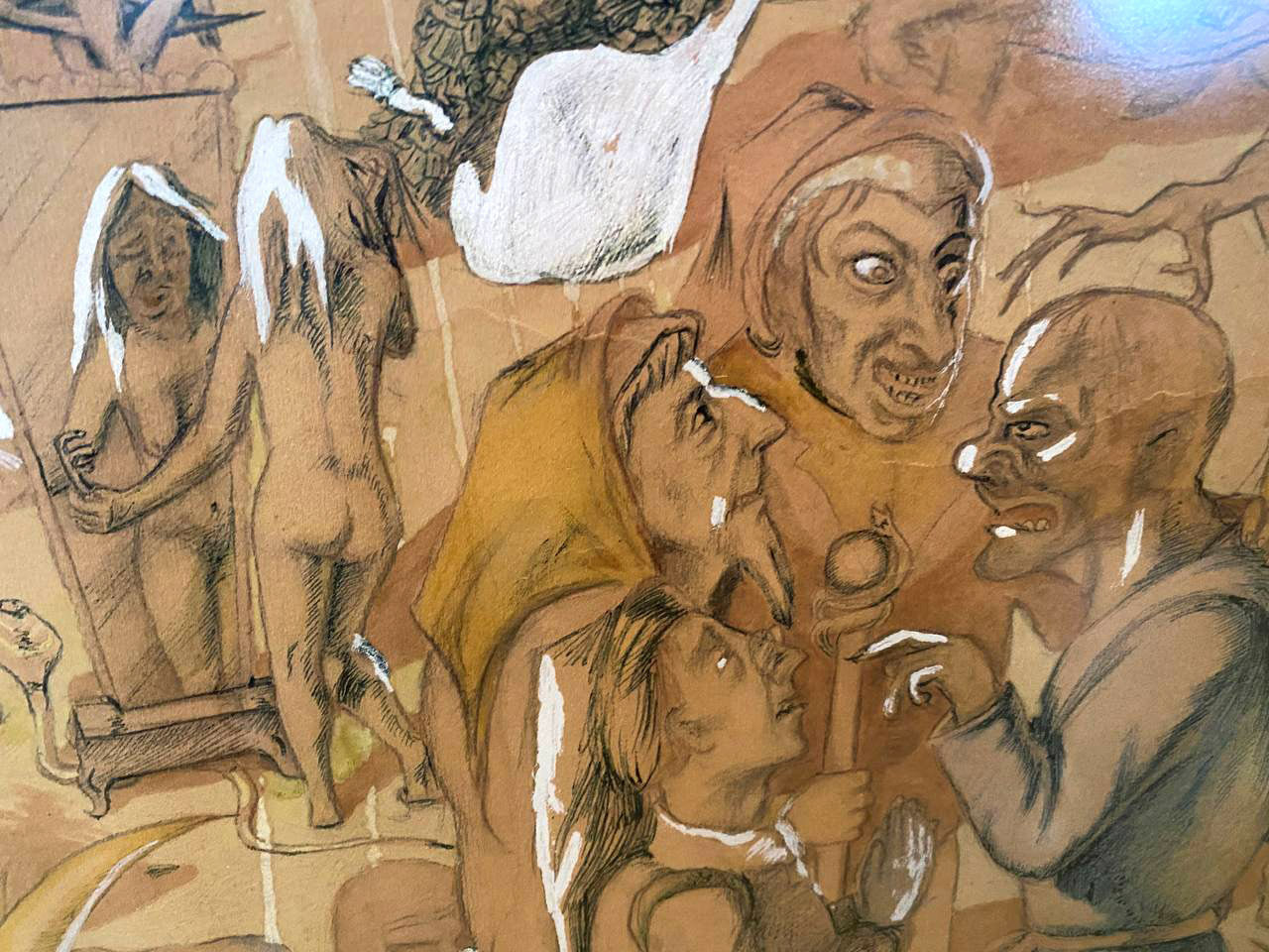 Artwork by Mikhail Larionov, Hell, Made of Mixed Media, Paper 