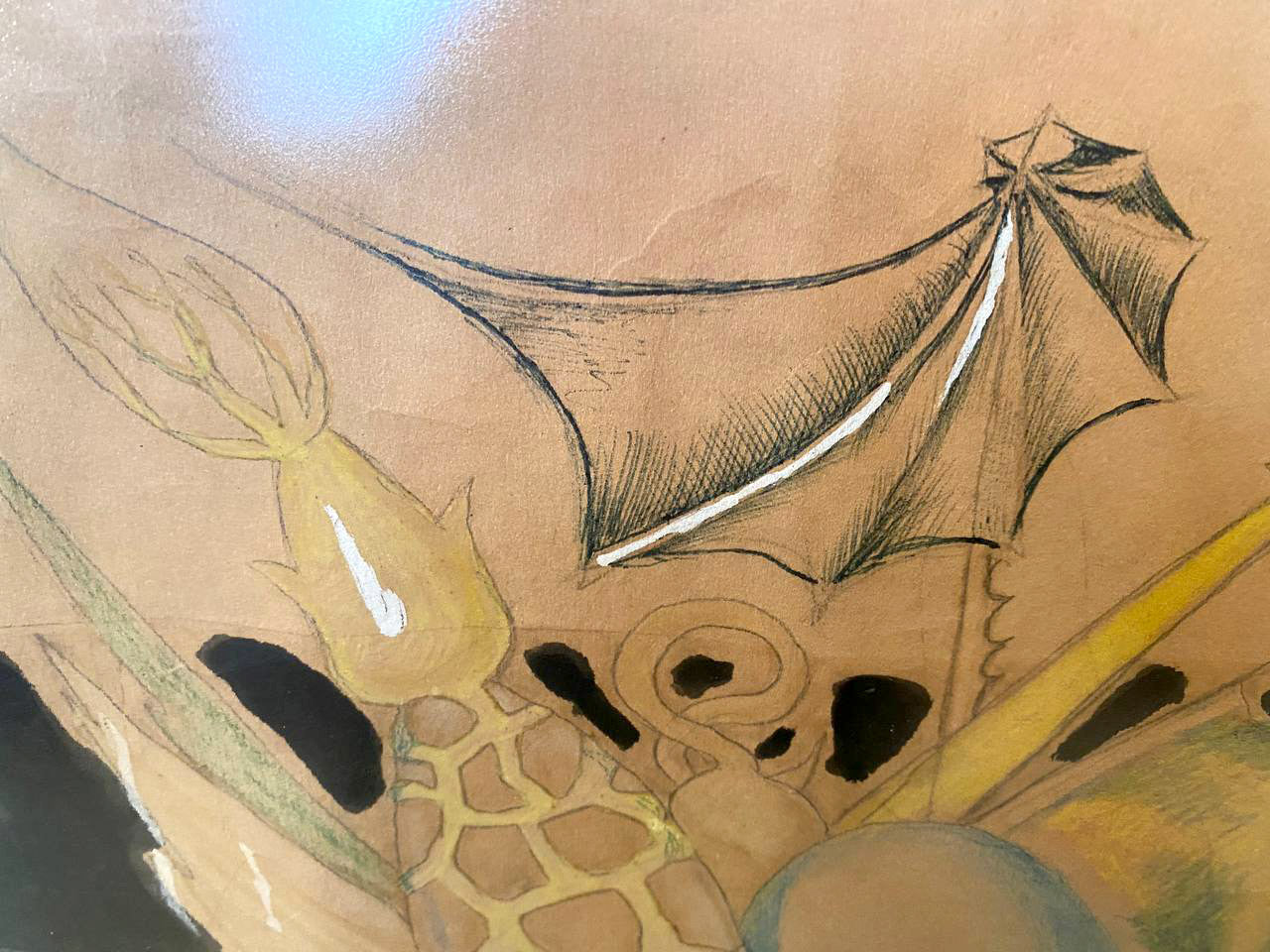 Artwork by Mikhail Larionov, Hell, Made of Mixed Media, Paper 