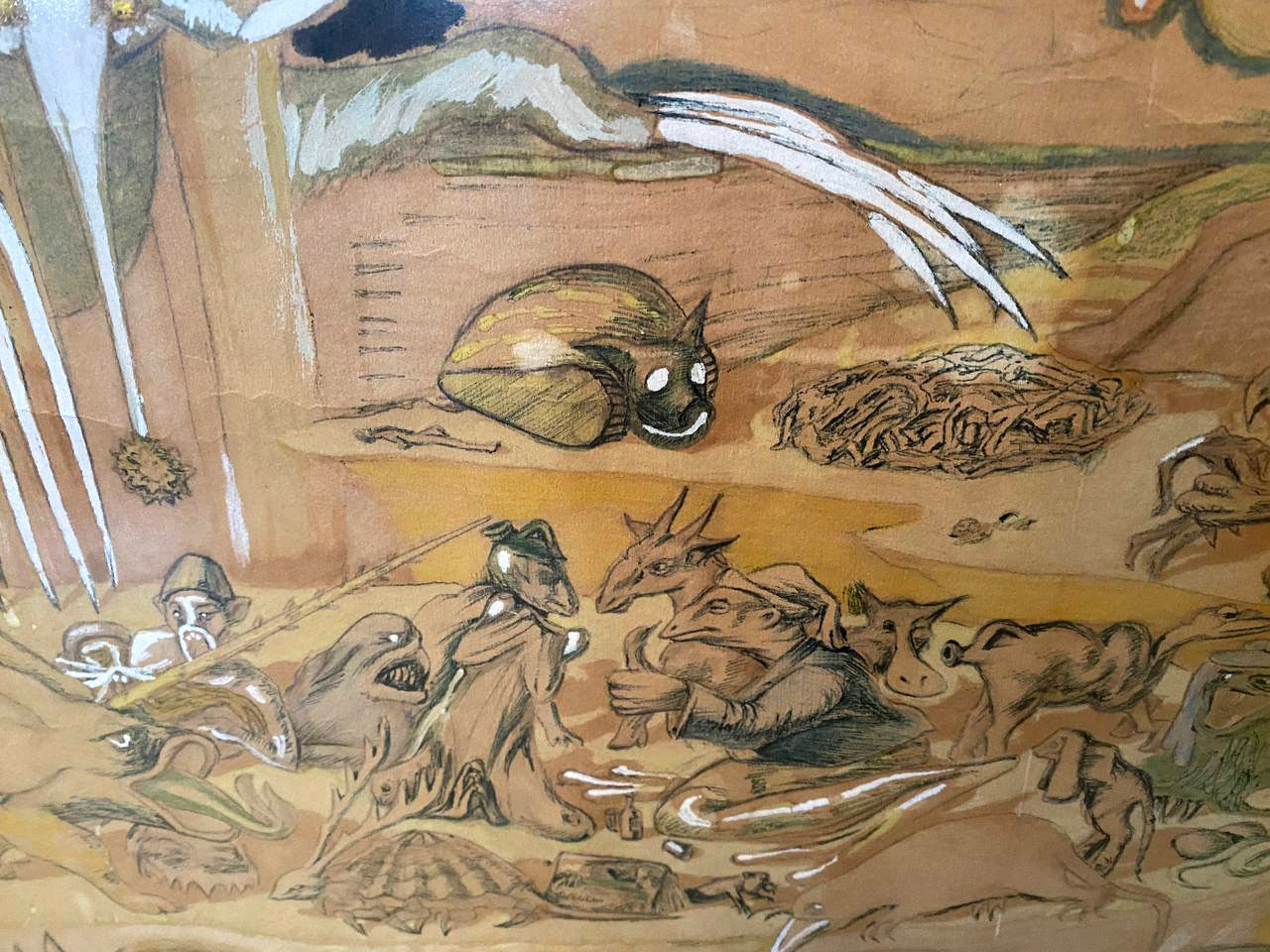 Artwork by Mikhail Larionov, Hell, Made of Mixed Media, Paper 