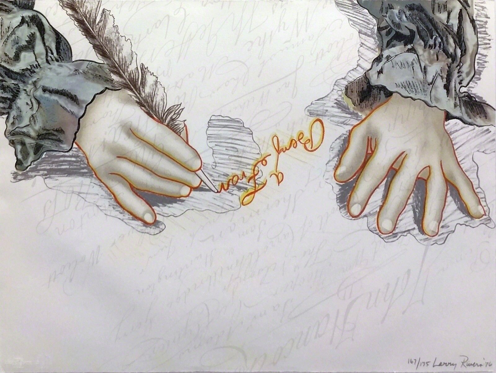 Artwork by Larry Rivers, BIG B SIGNS UP, Made of Lithograph 