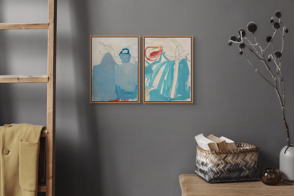 Artwork by Laura Basterra Sanz, Blue (Diptych), Made of Mixed media on 300gr paper 