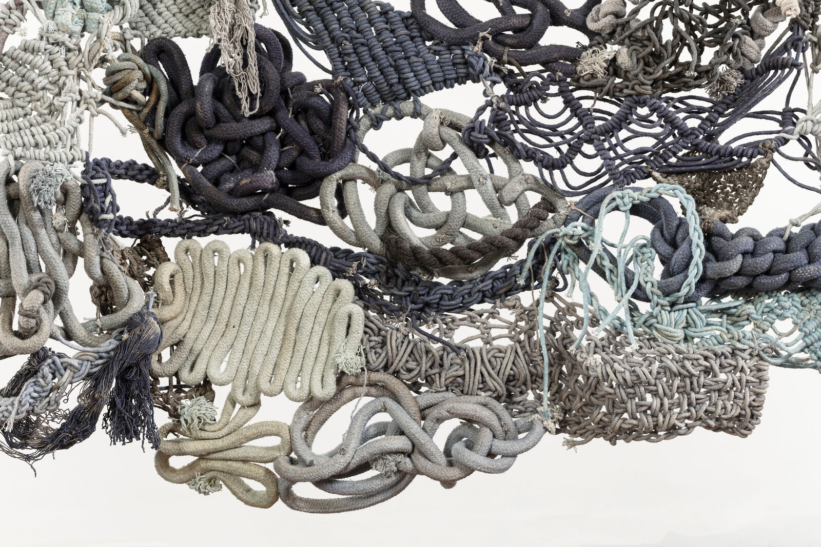 Artwork by Laura Lima, Matinta Pereira, Made of Raw cotton threads dyed by natural pigments 