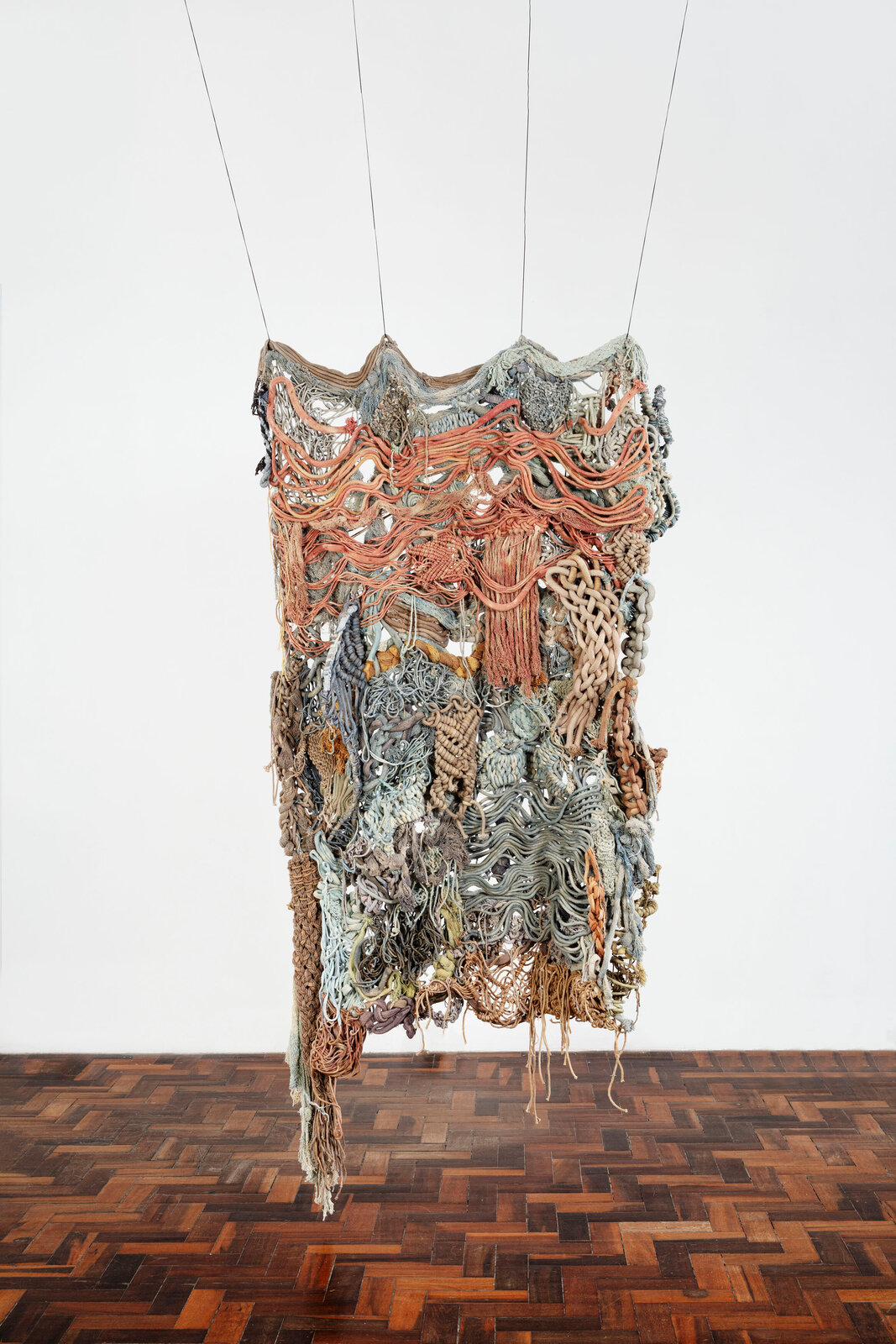 Artwork by Laura Lima, Omar, Made of Raw cotton threads dyed by natural pigments and wire 