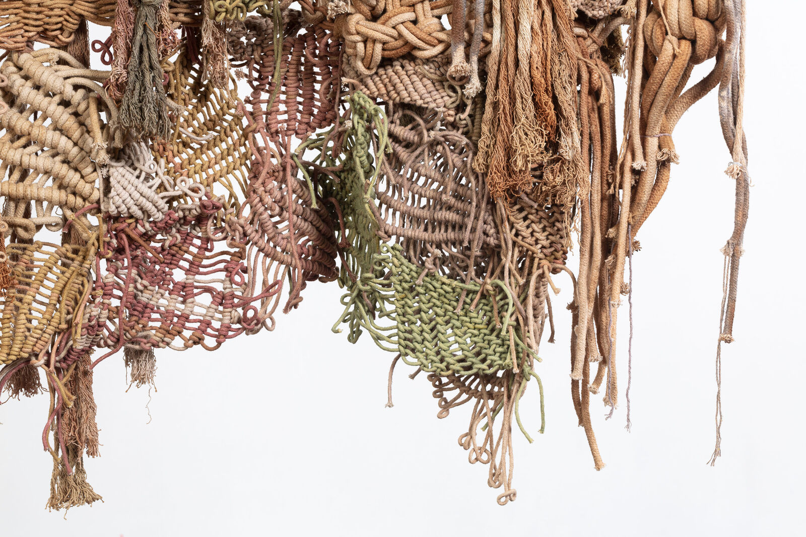 Artwork by Laura Lima, Chupa Cabra, Made of Raw cotton threads dyed by natural pigments 