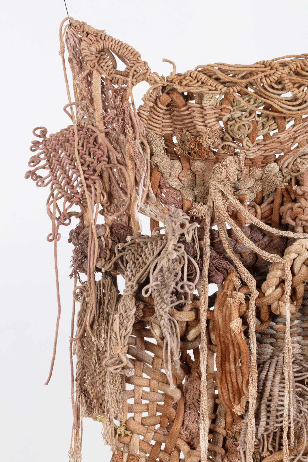 Artwork by Laura Lima, Chupa Cabra, Made of Raw cotton threads dyed by natural pigments 
