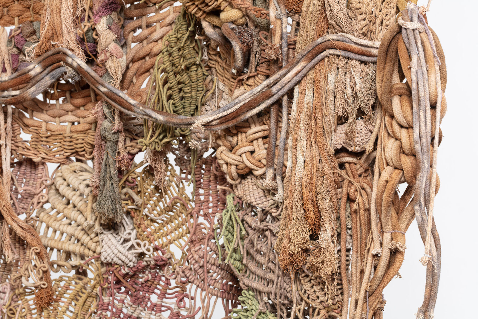 Artwork by Laura Lima, Chupa Cabra, Made of Raw cotton threads dyed by natural pigments 