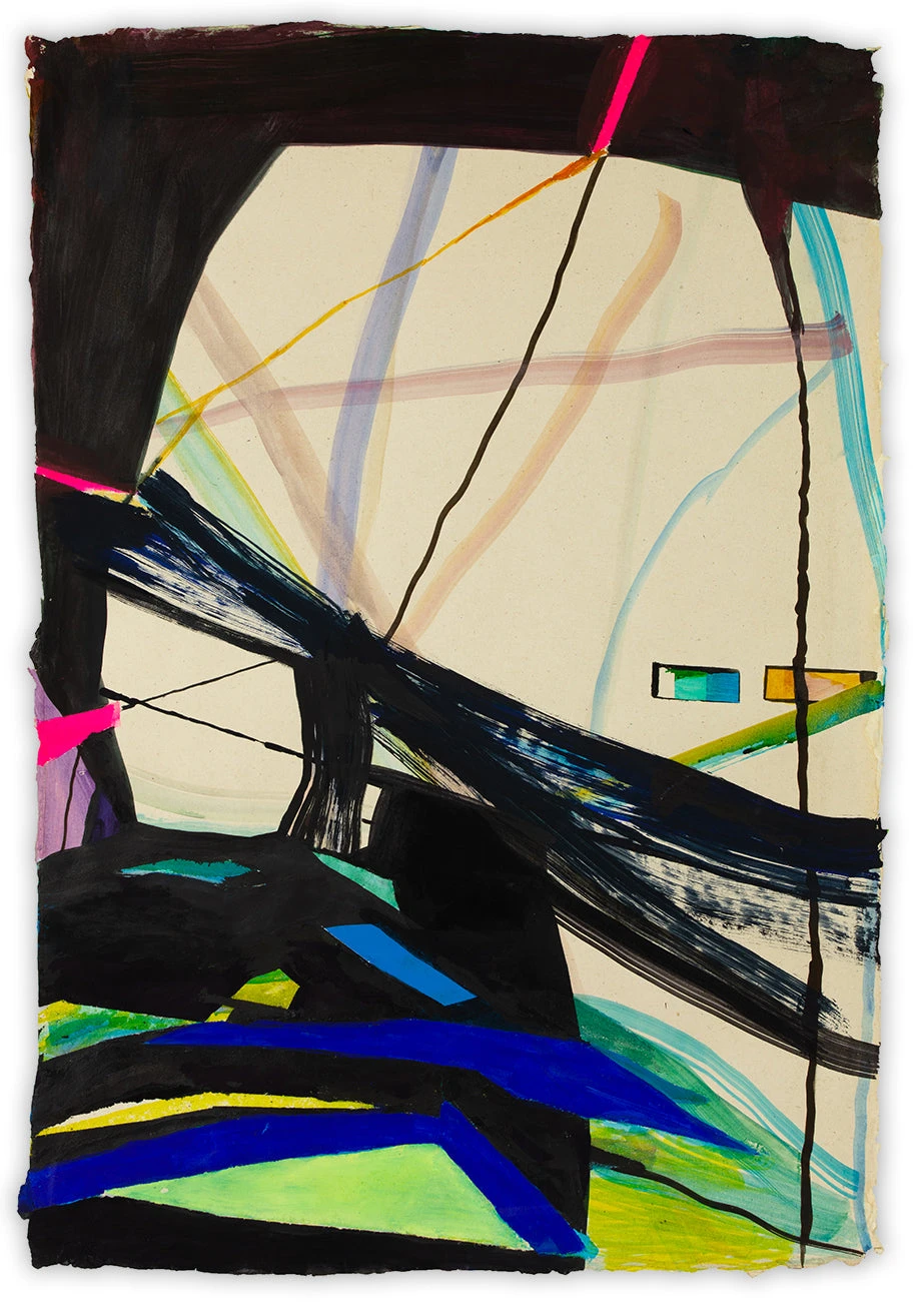 Artwork by Laura Newman, Bridge, Made of Acrylic and Ink on Arches Paper 