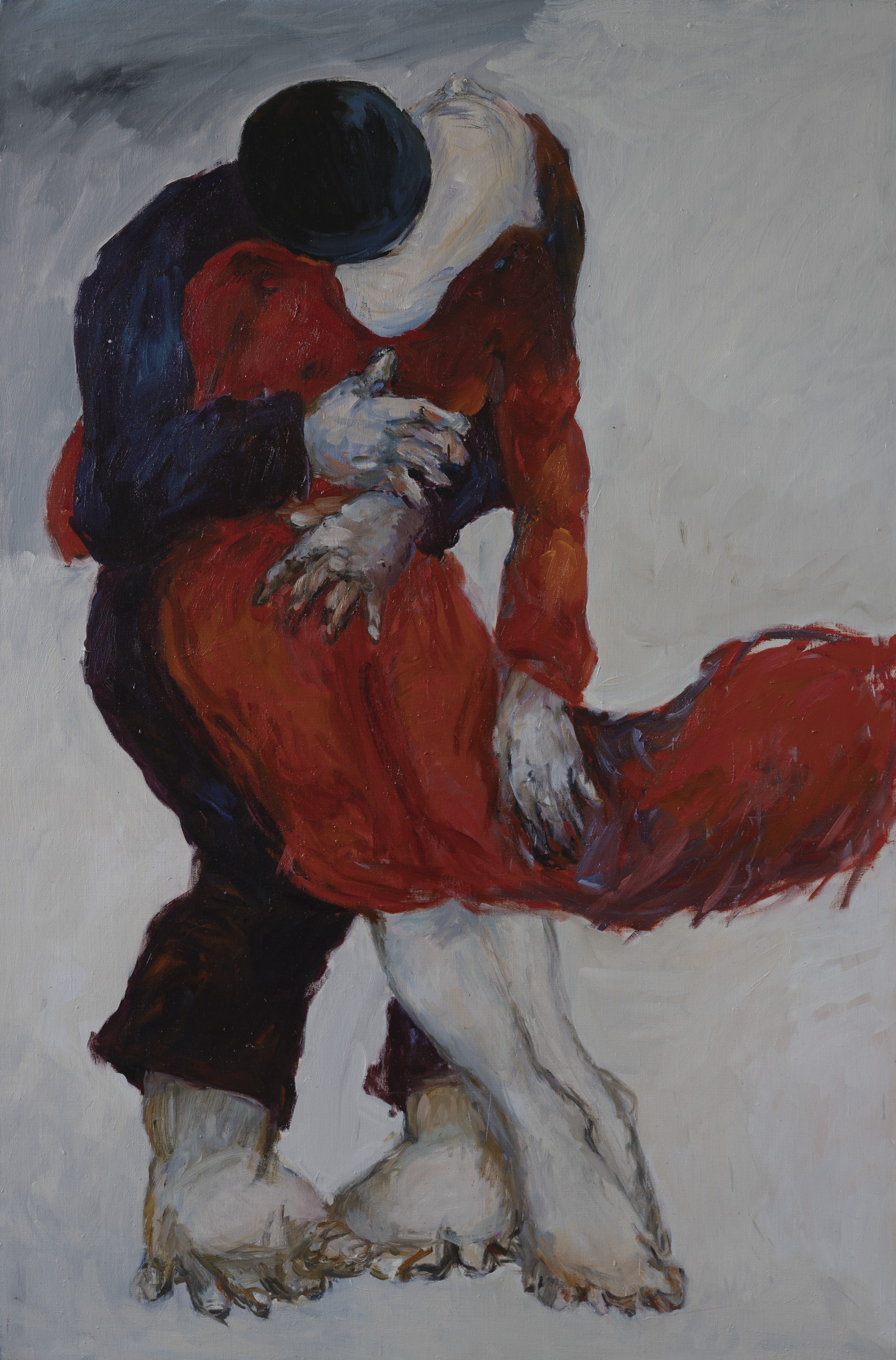 A painting of a couple dancing a tango. 