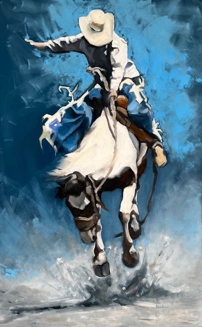 Artwork by Lauri Ketchum, Ridin’ Solo, Made of Oil 
