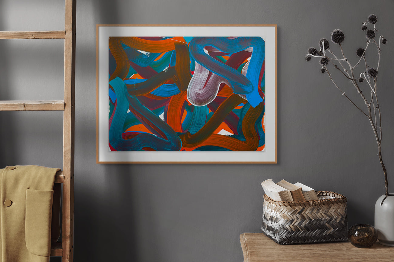 Artwork by Leon Phillips, Wiggle No.6, Made of Oil on Paper (Arches Oil Paper — 140 lb Cold press) 