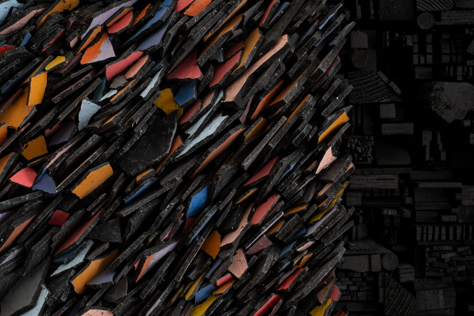 Artwork by Leonardo Drew, Number 422, Made of Wood, plaster and paint 