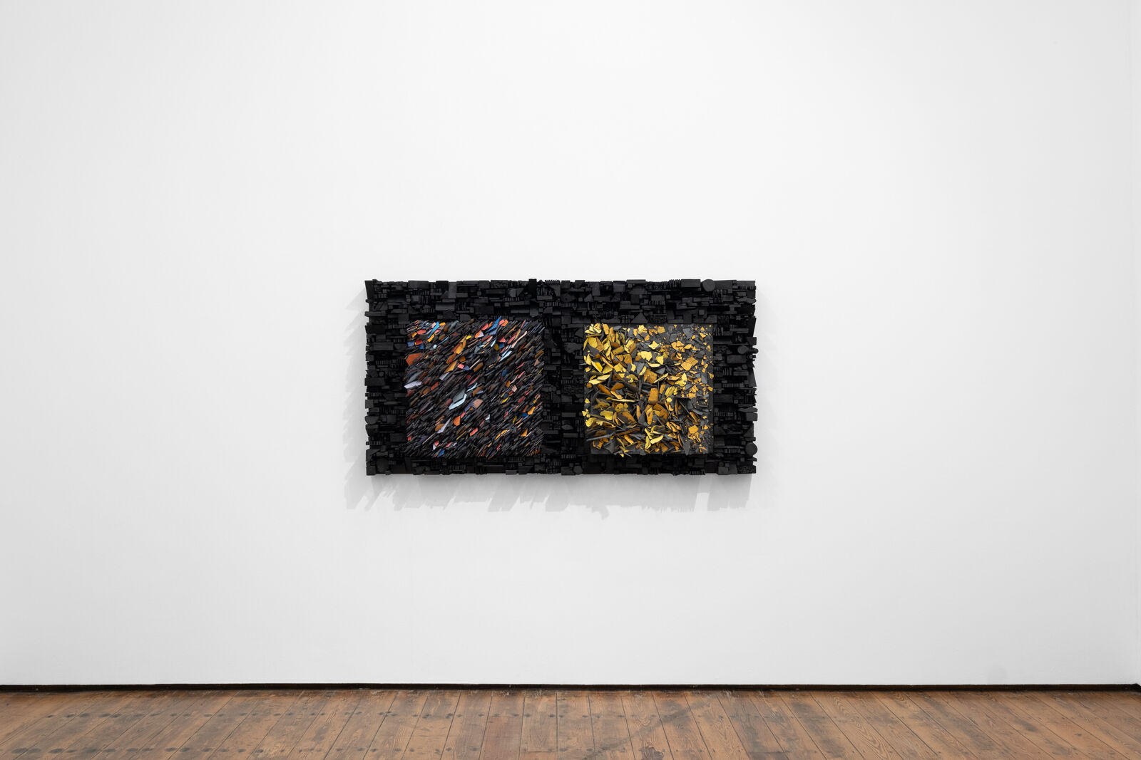 Artwork by Leonardo Drew, Number 422, Made of Wood, plaster and paint 