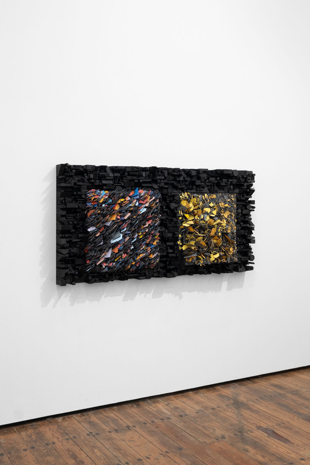 Artwork by Leonardo Drew, Number 422, Made of Wood, plaster and paint 