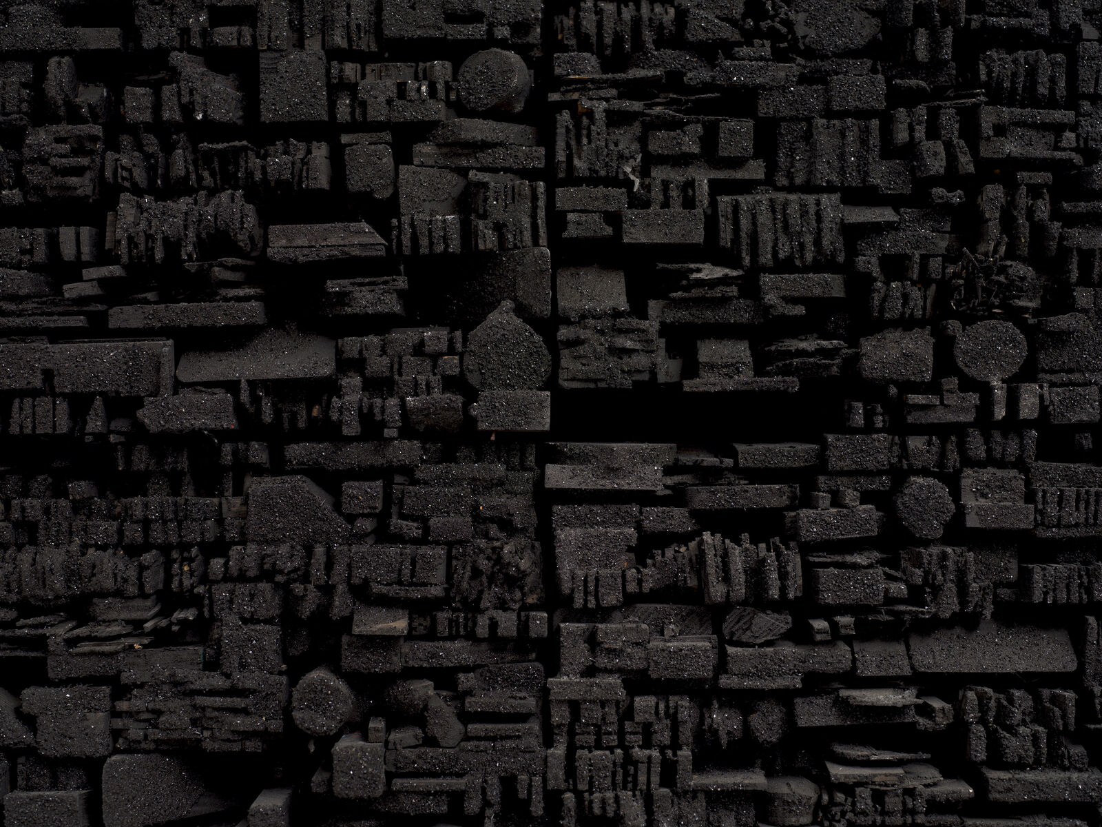 Artwork by Leonardo Drew, Number 443, Made of Wood, paint, plaster and calcium carbonate 