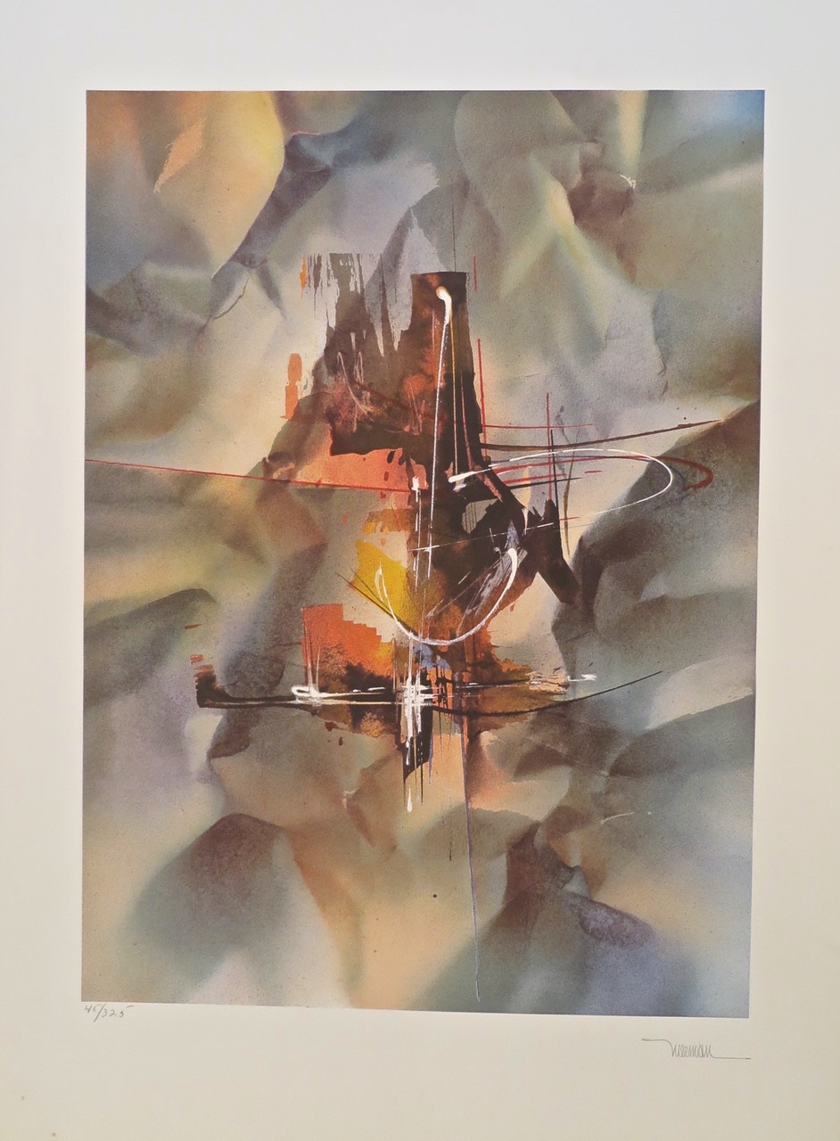 A painting of a painting on a white wall. 